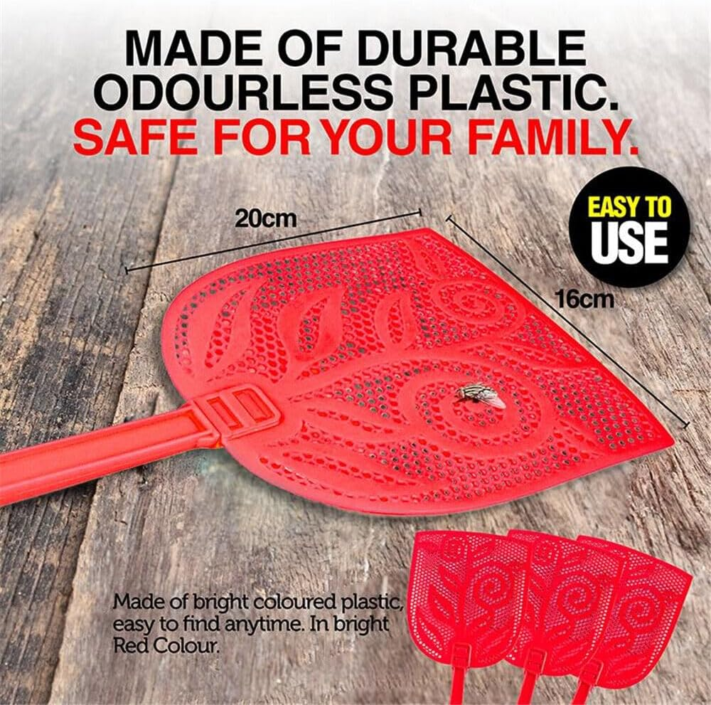 LEDON Swatter Fly Jumbo Flexible Plactic 60Cm X Head 16Cm X 19Cm Red