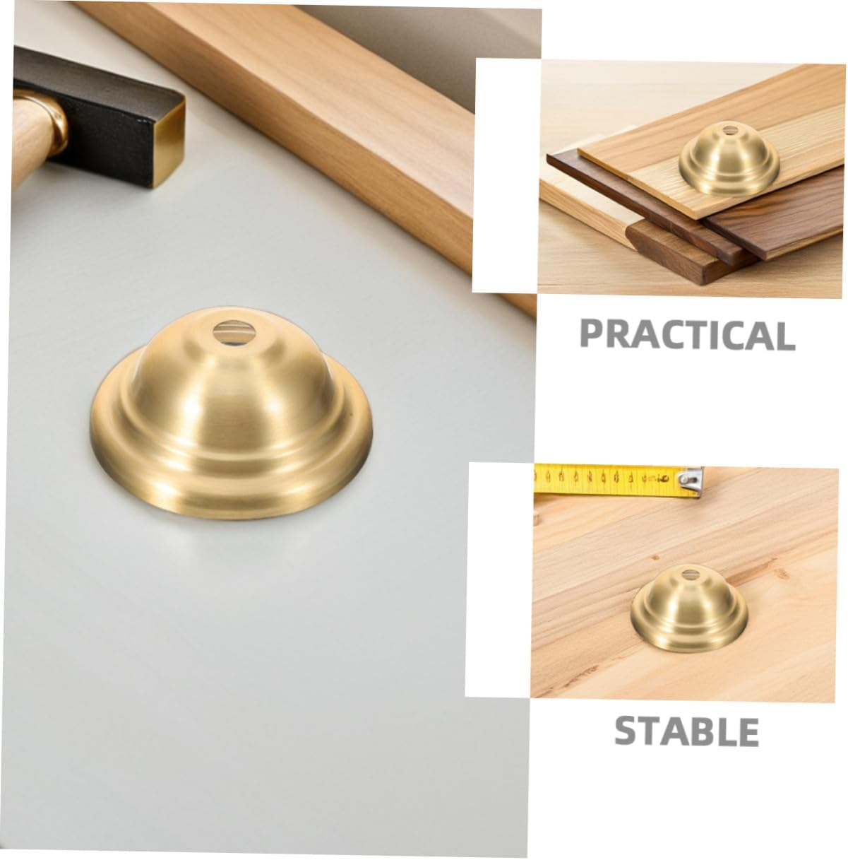 Toddmomy Pure Brass Chandelier Lamp Holder 2 Pieces Canopy with Large Mounting Plate Vintage Lamp End for Living Room and Dining Room Sturdy Ceiling Light Accessories image number 6