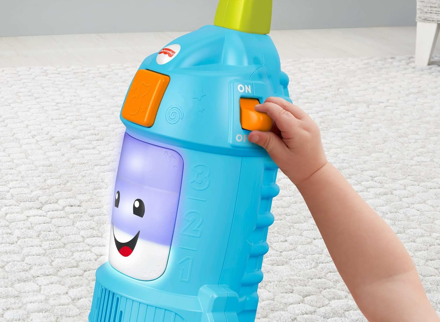 Fisher-Price Toddler Toy Laugh & Learn Light-Up Learning Vacuum Musical Push along for Pretend Play Infants Ages 1+ Years​ image number 2