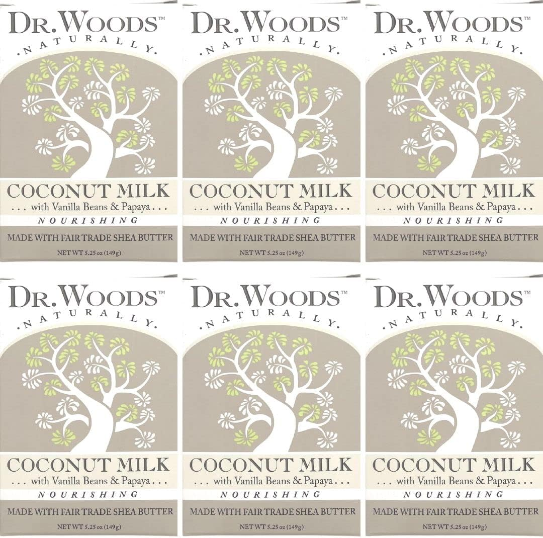 Dr. Woods Coconut Milk Shea Butter Soap, 5.25 Oz (Pack of 6) image number 3