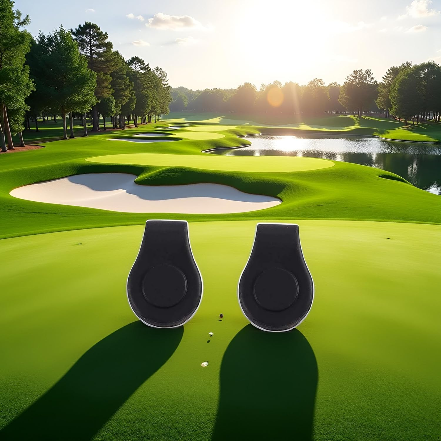 Puryupearl 2 Pcs Black Silicone Golf Hat Clip, Golf Cap Clip Golf Accessories Golf Gift Golf Ball Marker for Men Women Silicone Ball Marker Holder Golf Ball Markers On-Course Accessories image number 3