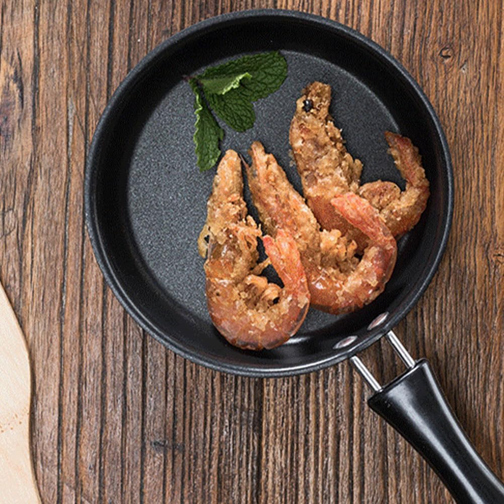 Non Stick Omelette Mini Frying Pan Easy Clean Fish round with Handle Stainless Steel Ergonomic image number 5