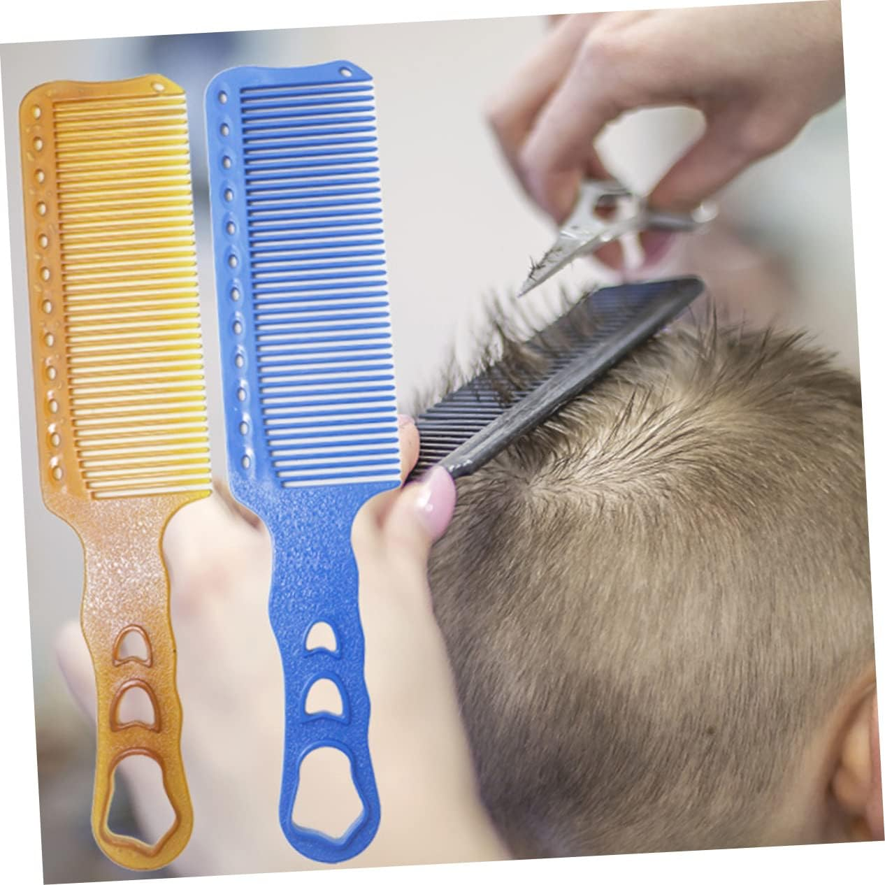 Professional Resin Comb Hair Cutting Shearing Tool Hair Supplies Accessories for Men Women Lightweight Haircutting Comb Salon Use image number 3