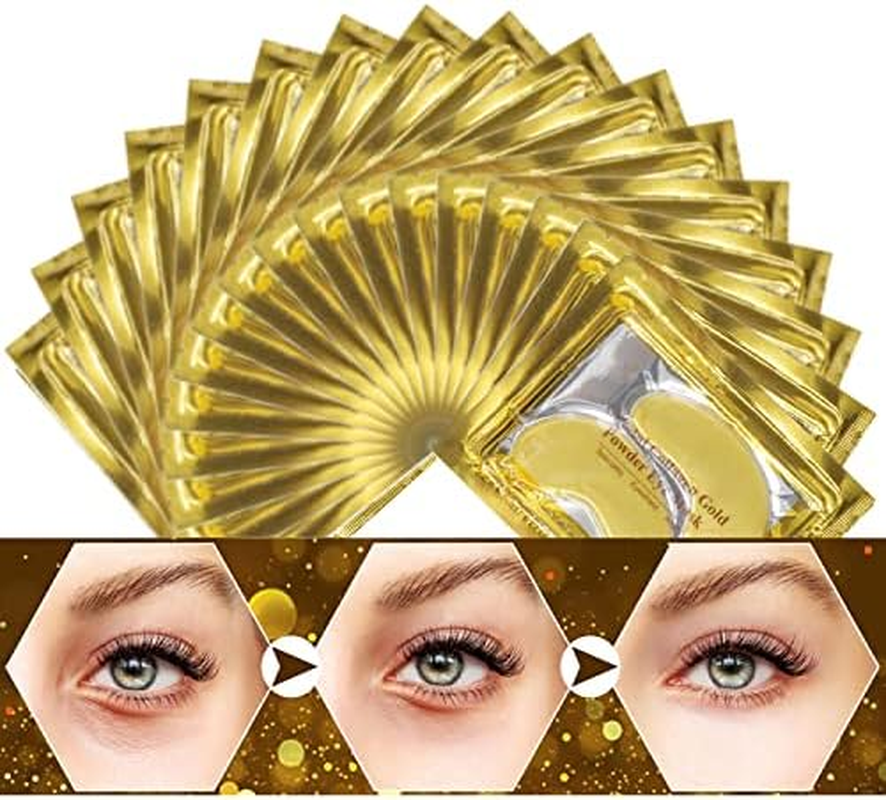 Under Eye Patches, Reallygood 24K Gold Crystal Collagen Eye Mask, Gel Pads for Anti-Aging, Puffy Eyes & Bags, Wrinkles, Dark Circles, Deep Moisturize and Refresh Skin