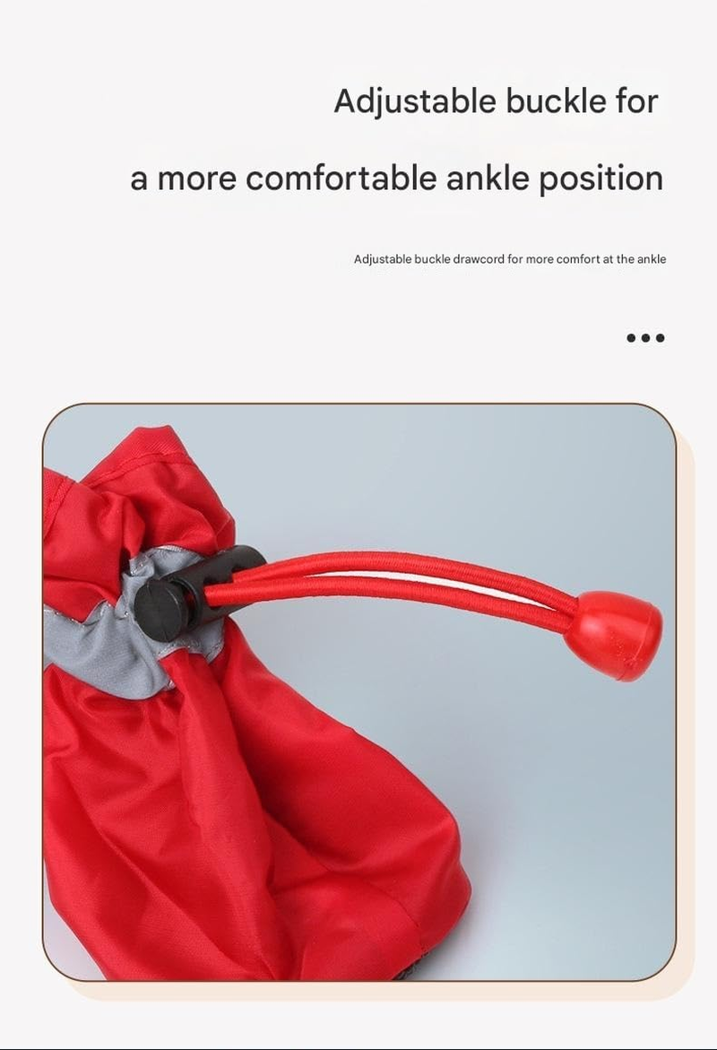 Dog Boots Water Resistant Dog Shoes with Reflective Straps, Soft Plush Lining and Anti-Slip Sole (Red, 4) image number 4