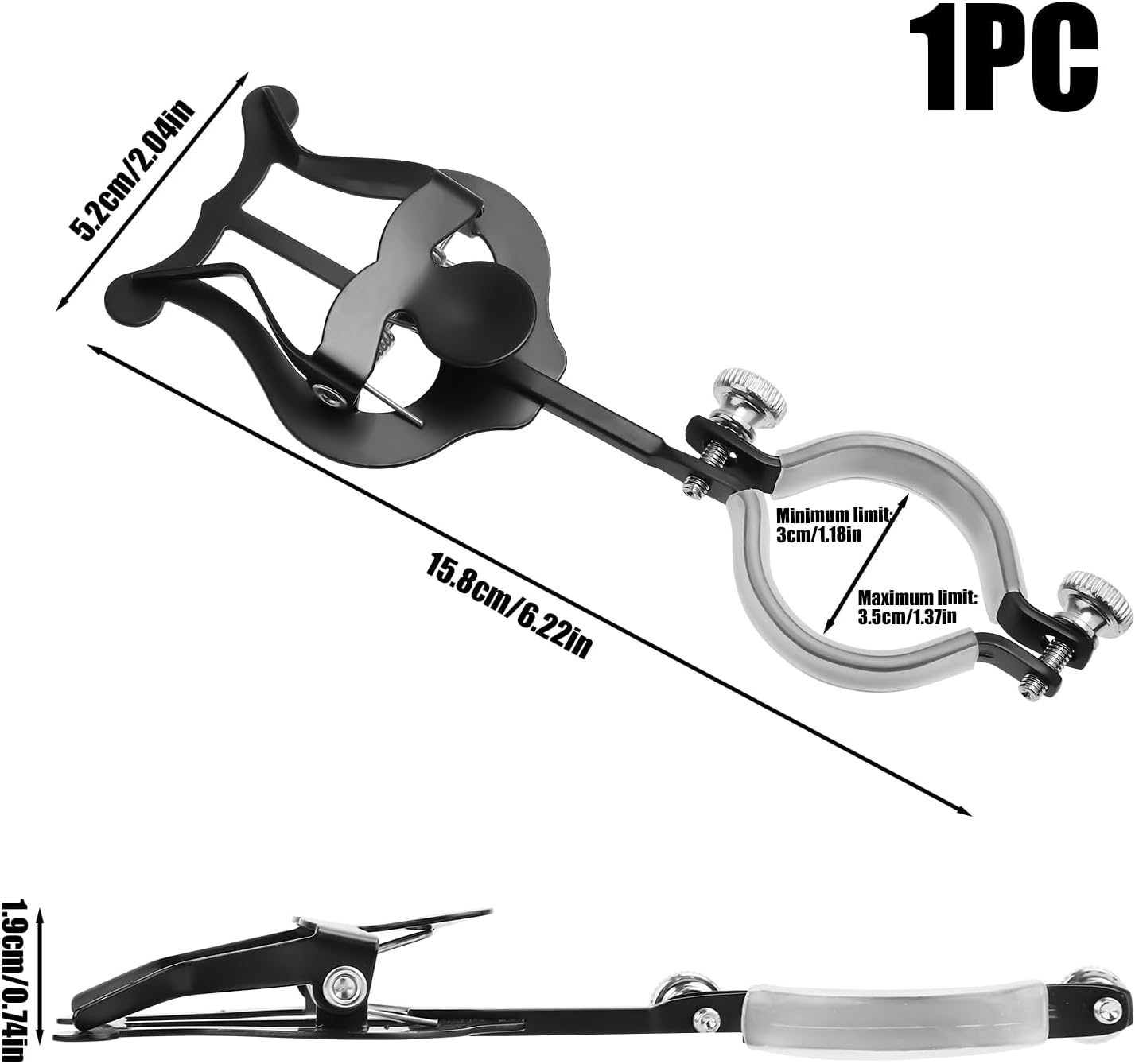 Clarinet Lyre Music Clip, Metal Clarinet Music Clip Holder for Marching Band Clarinet Lyre Clamp for Flute Trumpet Wind Instruments Practicing Beginners (Black)