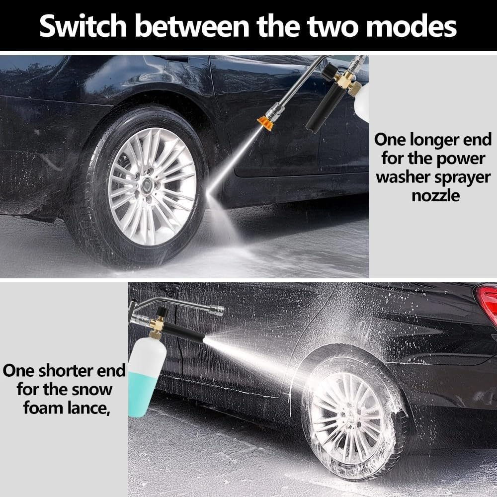 Foam Cannon Dual Connector Accessory for Pressure Washer Kit,5 Power Washer Sprayer Nozzles and Foam Dual Connector Accessory,For Cleaning and Car Washing image number 2