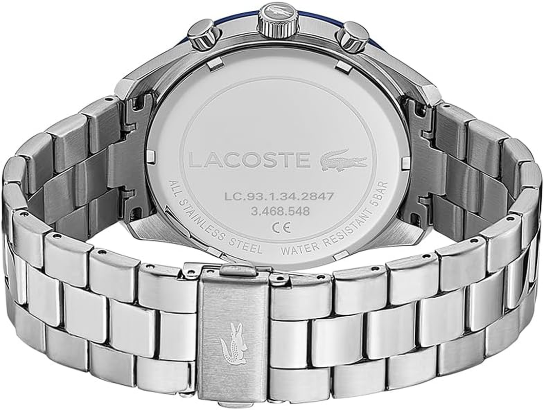 Lacoste Boston Collection Men'S Quartz Chronograph Watch with Stainless Steel or Leather Strap image number 2