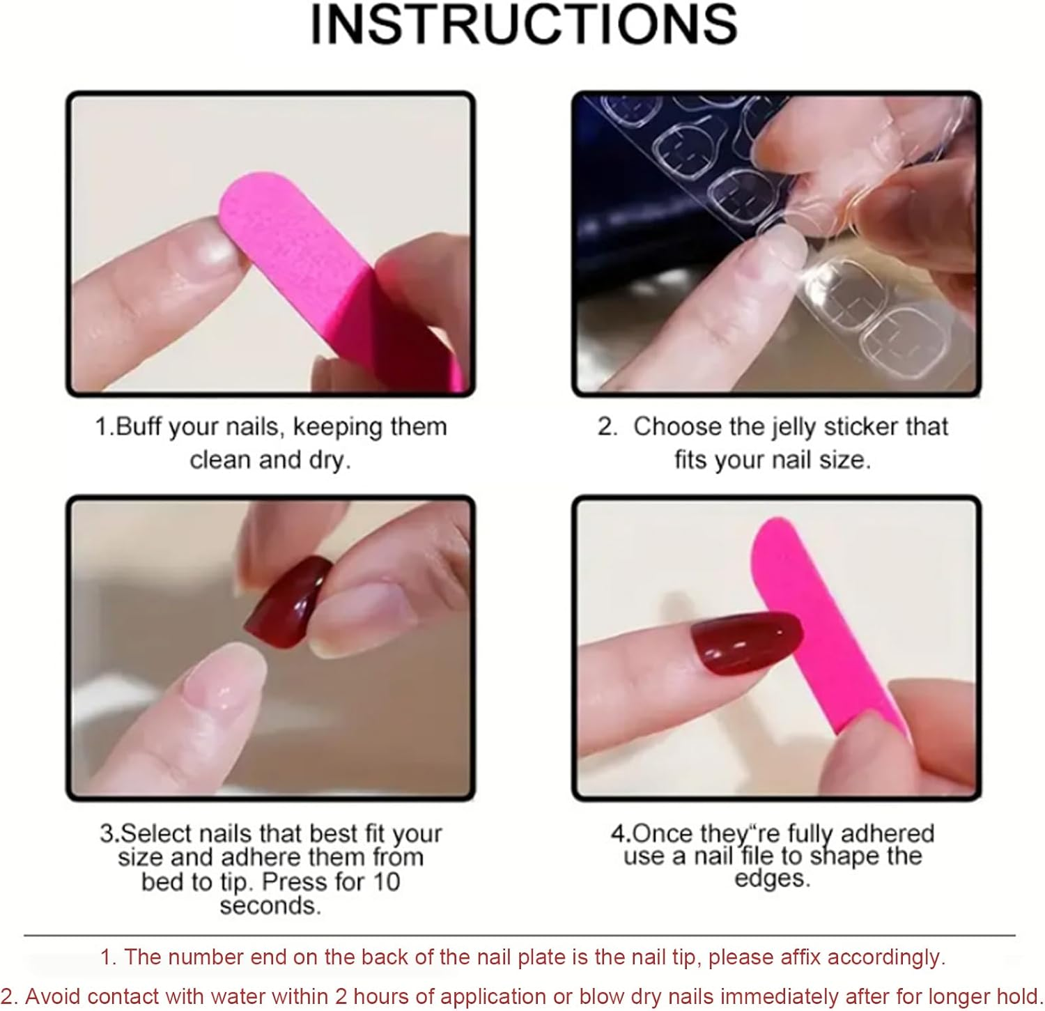 Press on Nails Red, 24Pcs Almond Elegant False Nails with Jelly Stickers, Reusable Fake Nails Easy Application for Women & Girls, Glossy Manicure for Parties & Daily Wear image number 6