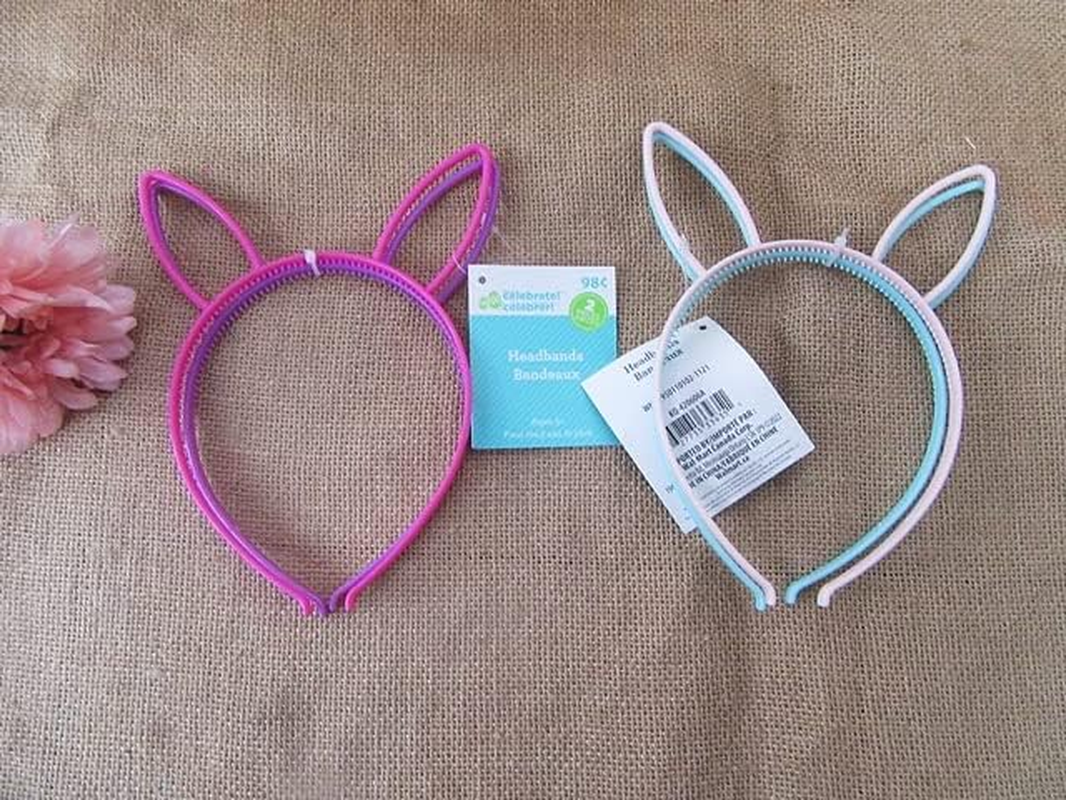 24Pcs Plastic Bunny Headband Hair Band Hair Hoop Party Favor