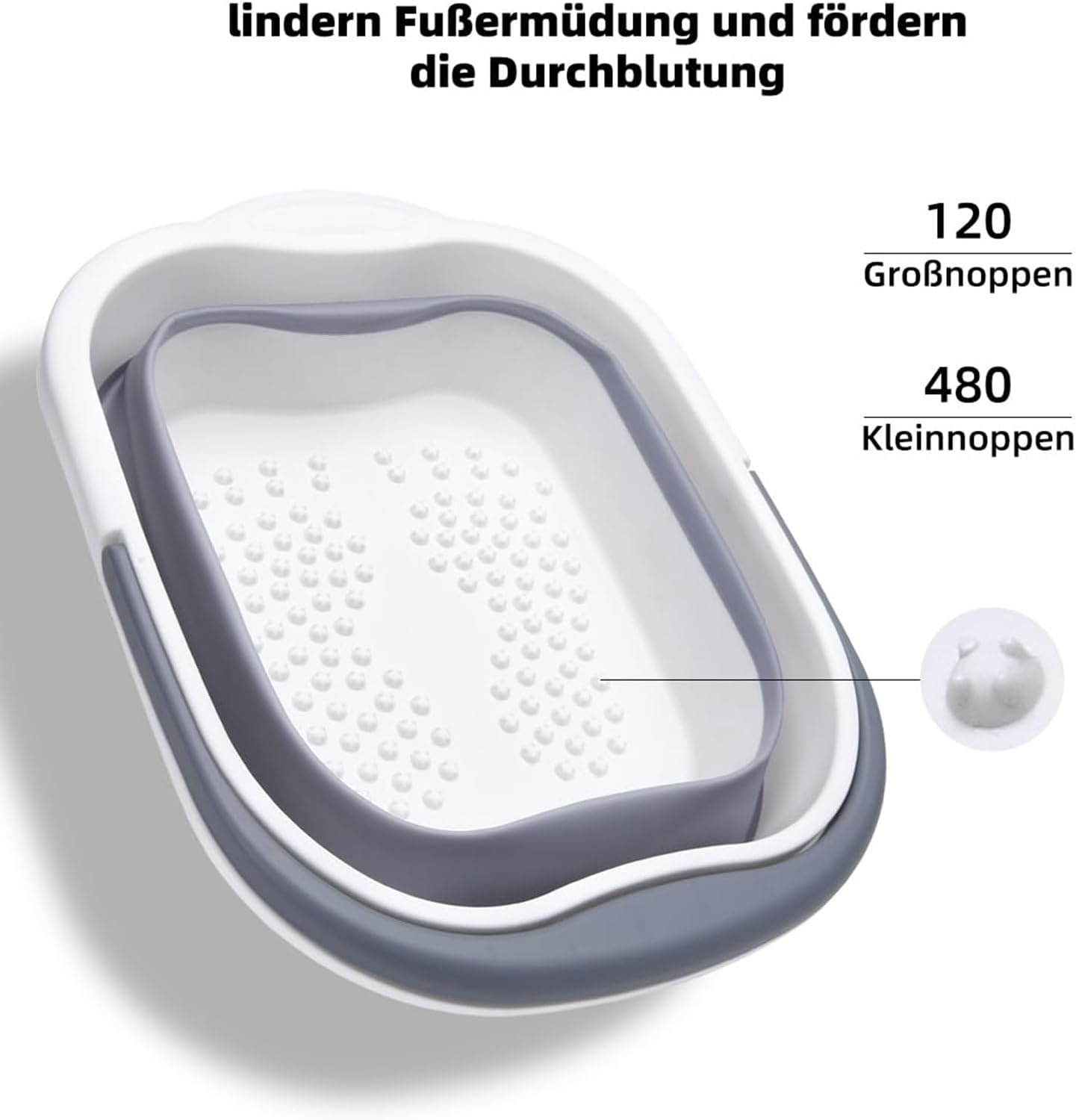 Foot Bath Bucket - Foldable Foot Bath Basin 15L | Foldable Foot Spa Bucket Portable Large Space Foot Soak with Handle, Foot Tub for Outdoor Laundry Travel Hoffti image number 2