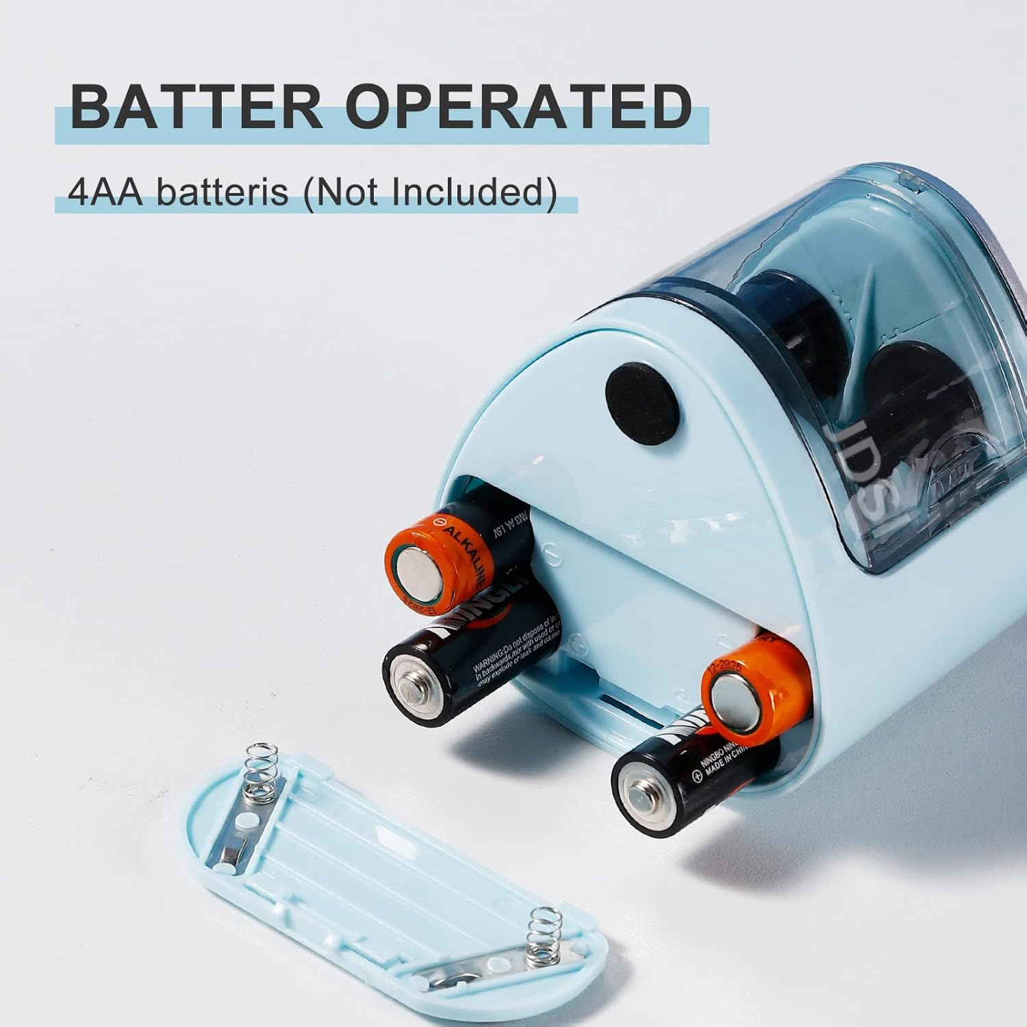 Two-Hole Electric Pencil Sharpener, Steel Blade, Battery-Powered Pencil Sharpener for Size 2 and 6-12Mm Pencils, Suitable for Home Office, School, Classroom (Pink)