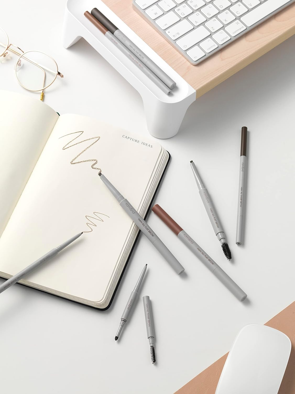 Romand Han All Sharp Brow Eyebrow Pencil, C1 Classic Gray - C2 Grace Taupe image number 2