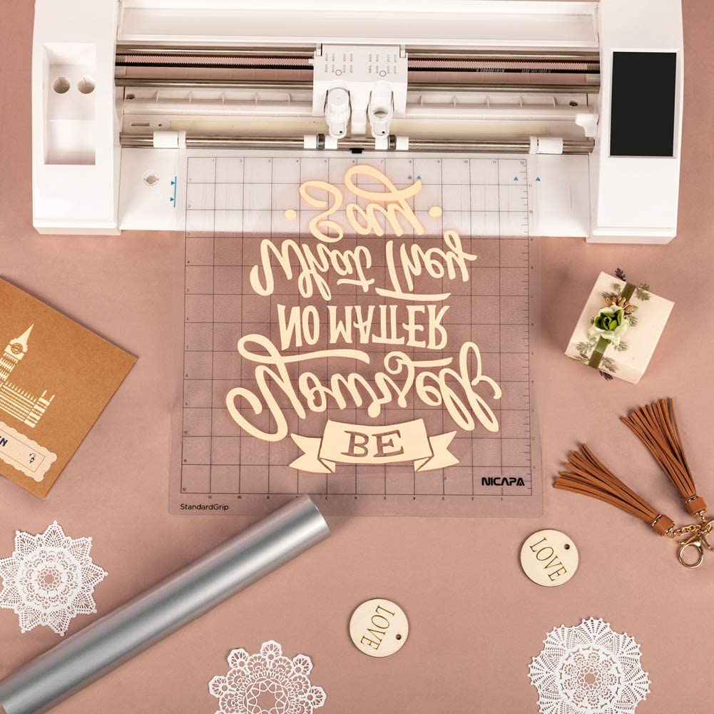 Nicapa Standardgrip Cutting Mat for Silhouette Cameo 4/3/2/1, Adhesive&Sticky Mat 12X12 Inch,3Pack Non-Slip Flexible Gridded Replacement Matts Accessories Set Vinyl Craft Sewing image number 5