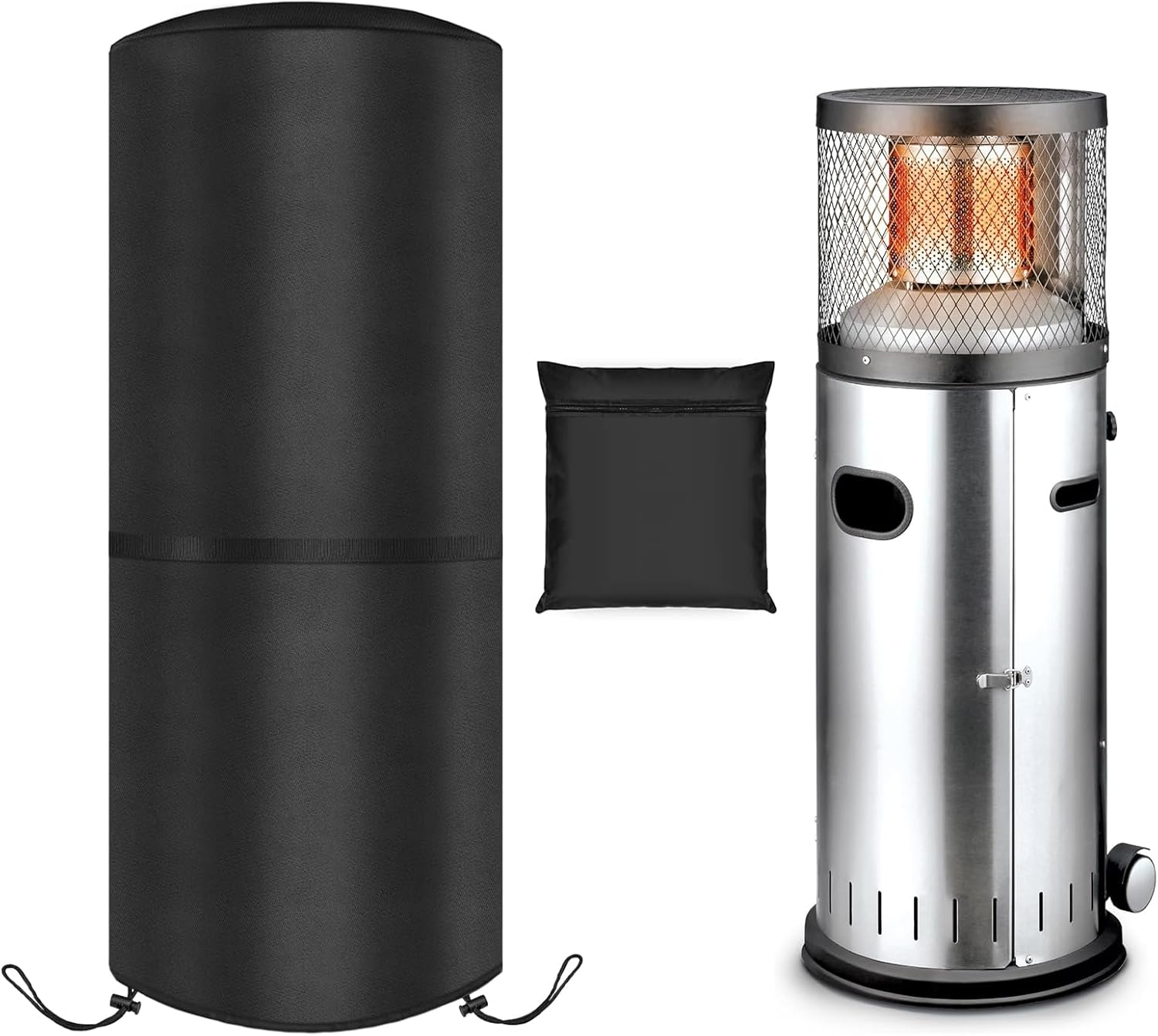 Weather Cover 50 X 50 X 120 Cm for Enders Polo 2.0 Patio Heater, Patio Heater, Tear-Resistant 420D Oxford Fabric, Waterproof, Windproof, Uv-Resistant, Heater Cover, Black