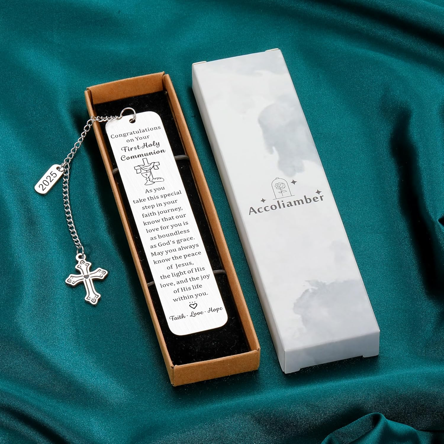 First Communion Gifts for Girls Boys First Communion Gifts for Women Men 1St Holy Communion Bookmark Baptism Confirmation Gifts for Teen Religious Christian Easter Gifts for Kid Easter Basket Stuffers image number 2