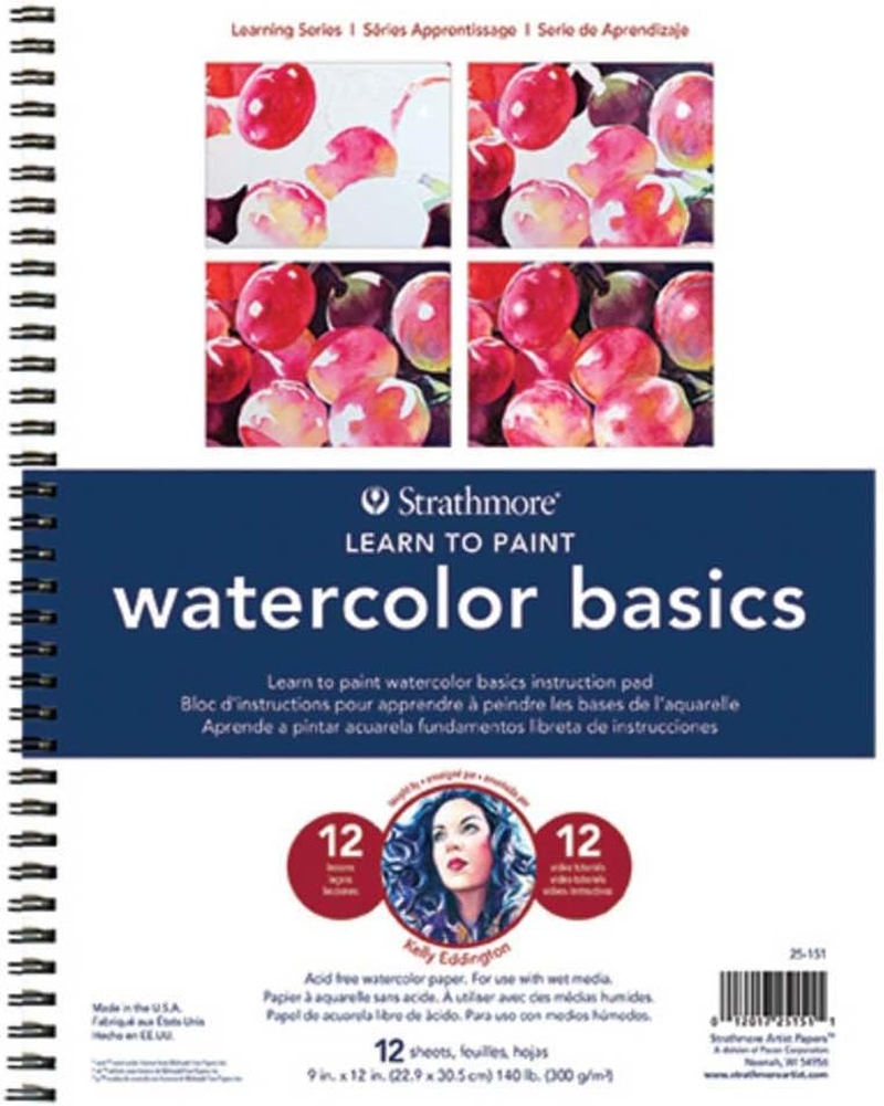 Strathmore (25-752 300 Learning Series Colored Pencil Textures Pad, White, 9X12 In - 9-X-12-Inch (Pack Of 2), Watercolor, Basics image number 2