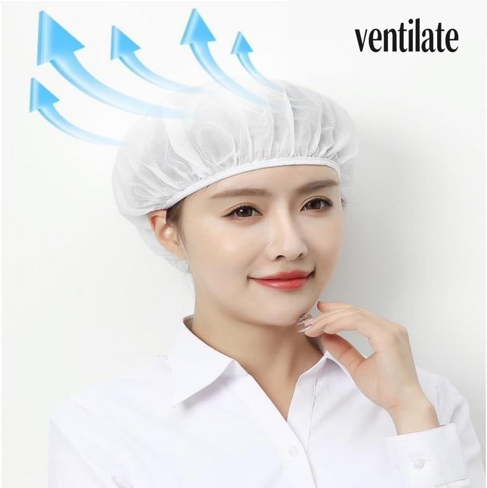 Goxfaca 6Pcs Hair Nets Adjustable Food Service Hair Nets Mesh Kitchen Hats Chef Greaseproof Cooking Caps for Men and Women White image number 1
