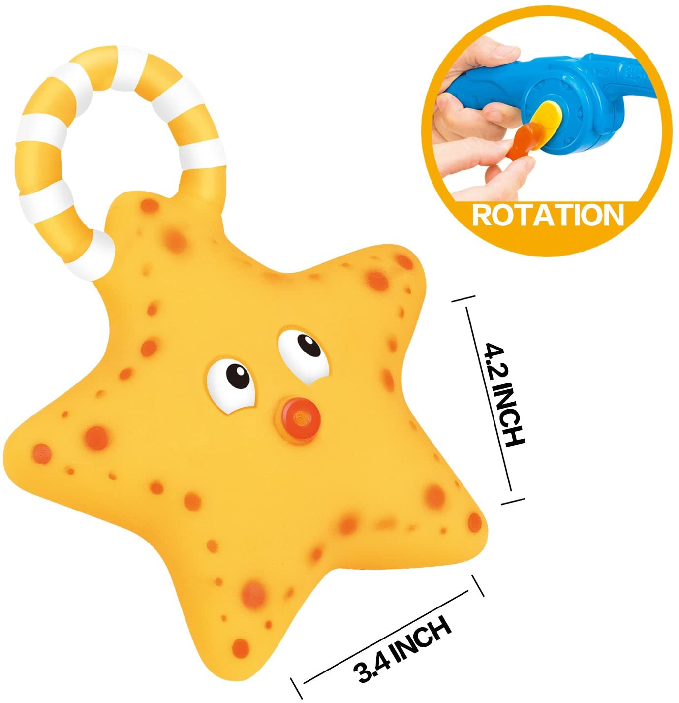 Bath Toy, Fishing Floating Squirts Toy and Water Scoop with Organizer Bag(8 Pack),Fish Net Game in Bathtub Bathroom Pool Bath Time for Kids Toddler Baby Boys Girls, Bath Tub Spoon image number 4