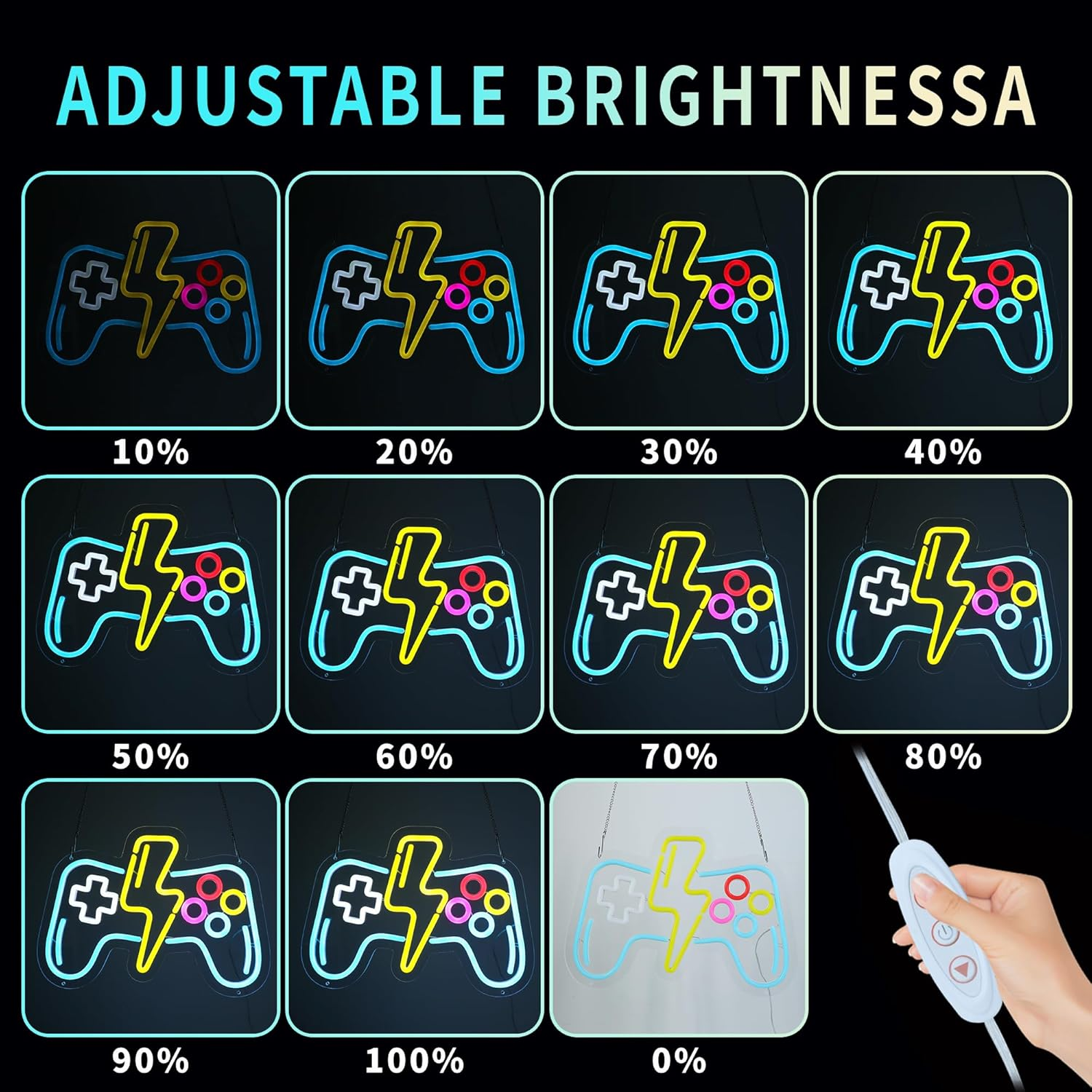 DWOOKE Gamer Neon Sign for Game Room Decor,Dimmable Gaming Neon Light Sign Wall Decor LED Lights for Boys Bedroom Accessories,Gamer Gifts for Boys,Kids,Teen, Men