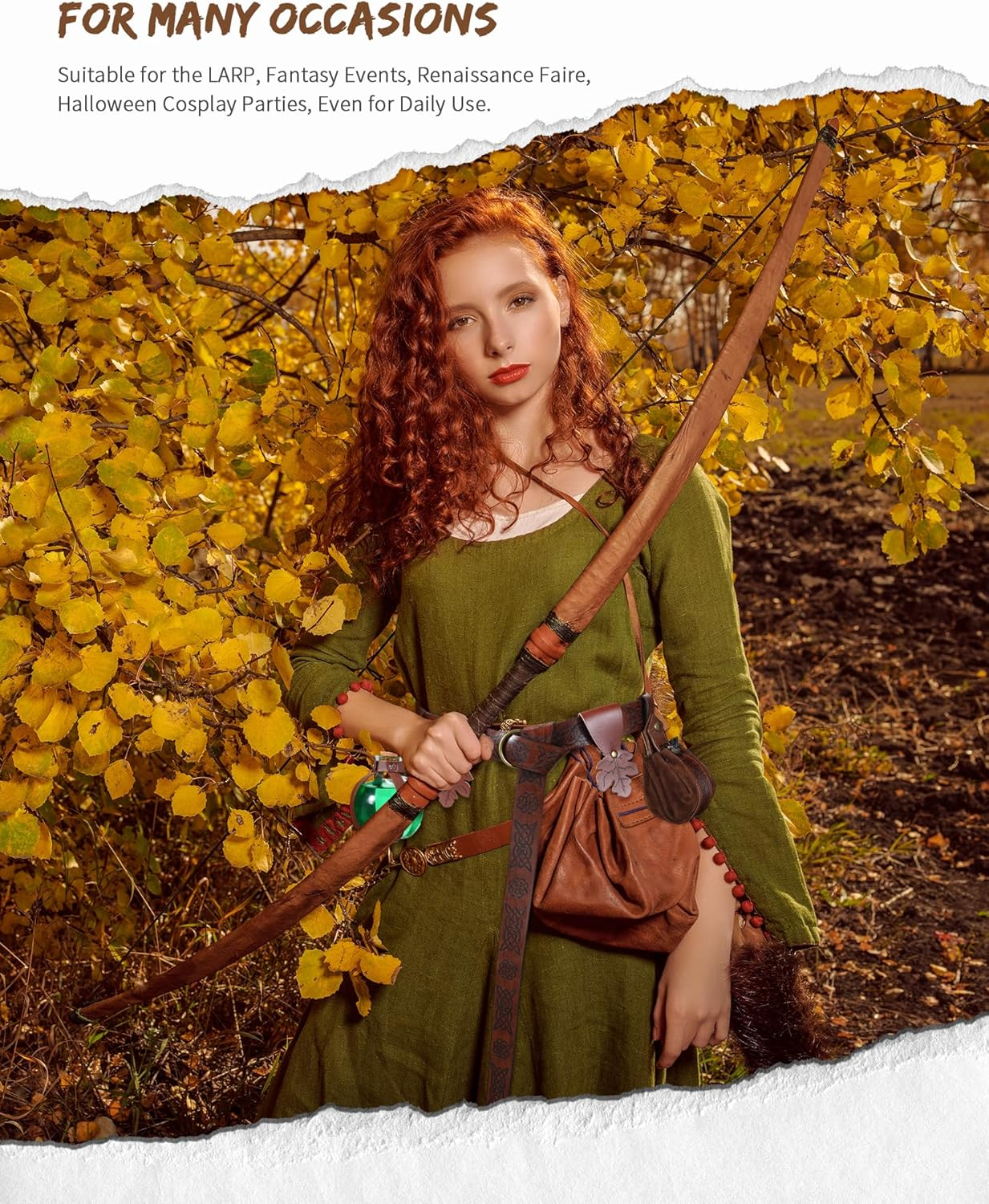 Sweetude 6 Pcs Renaissance Belt Halloween Medieval Viking Belt Potion Bottles Faux Leather Belt Pouch Skirt Hikes Mug Holder image number 4