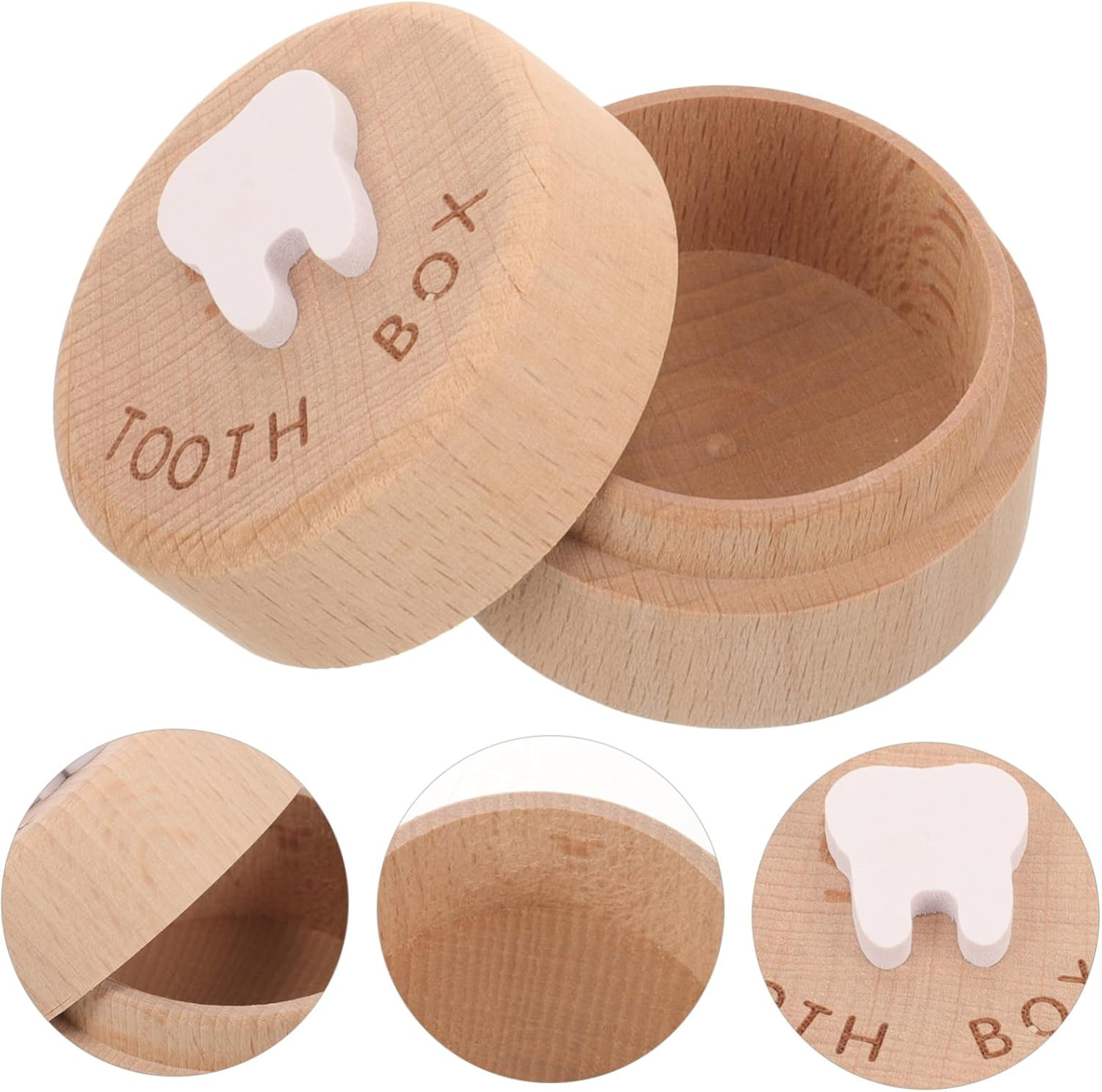 IMIKEYA Tooth Collection Box Cartoon Design Tooth Holder for Cute Storage Container for Teeth and Fetal Hair Keepsake for Newborns image number 5