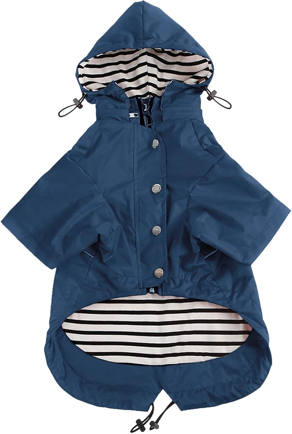 Morezi Dog Zip up Dog Raincoat with Reflective Buttons, Rain/Water Resistant, Adjustable Drawstring, Removable Hood, Stylish Premium Dog Raincoats - Size XS to XXL Available - Yellow - S