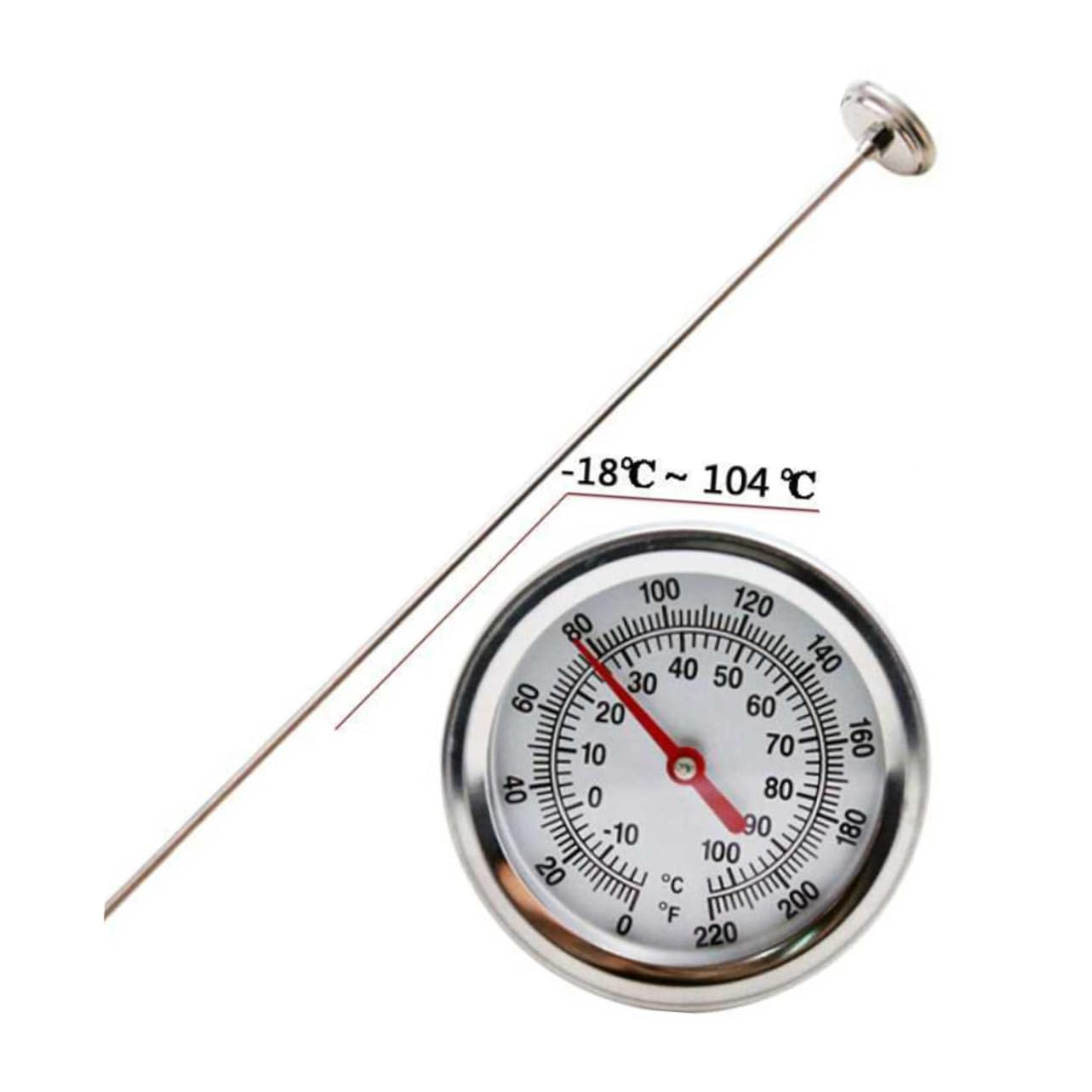 HANABASS Premium Stainless Steel Soil Thermometer with Long Probe Accurate Compost Temperature Detector for Indoor and Outdoor Gardening Dual Celsius and Fahrenheit Measurement image number 1