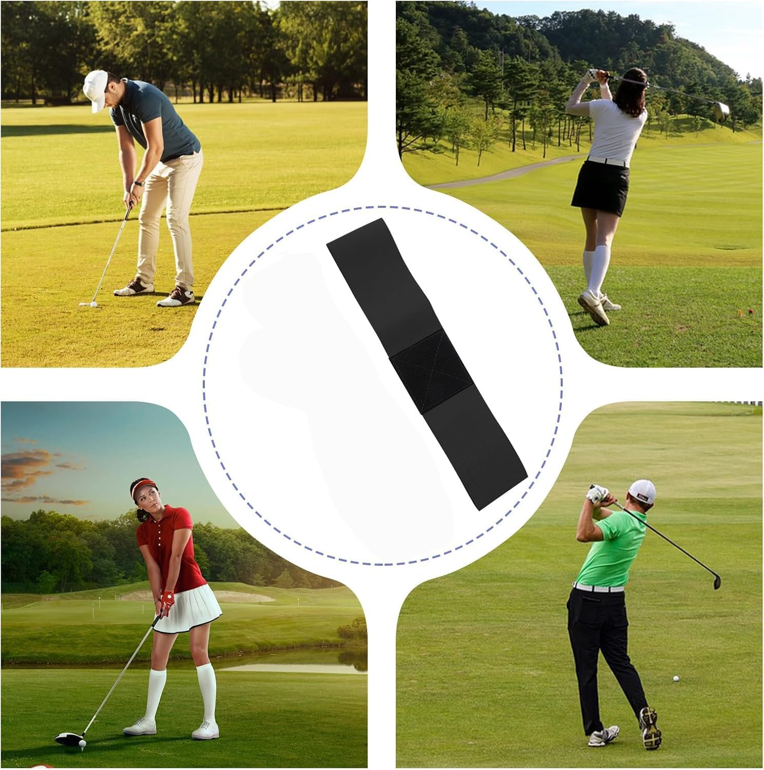 Professional Golf Swing Arm Band for Beginners, Elastic Swing Correction Training Band, Arm Elbow Posture Teaching Tool, Golf Club Practice Accessory image number 3