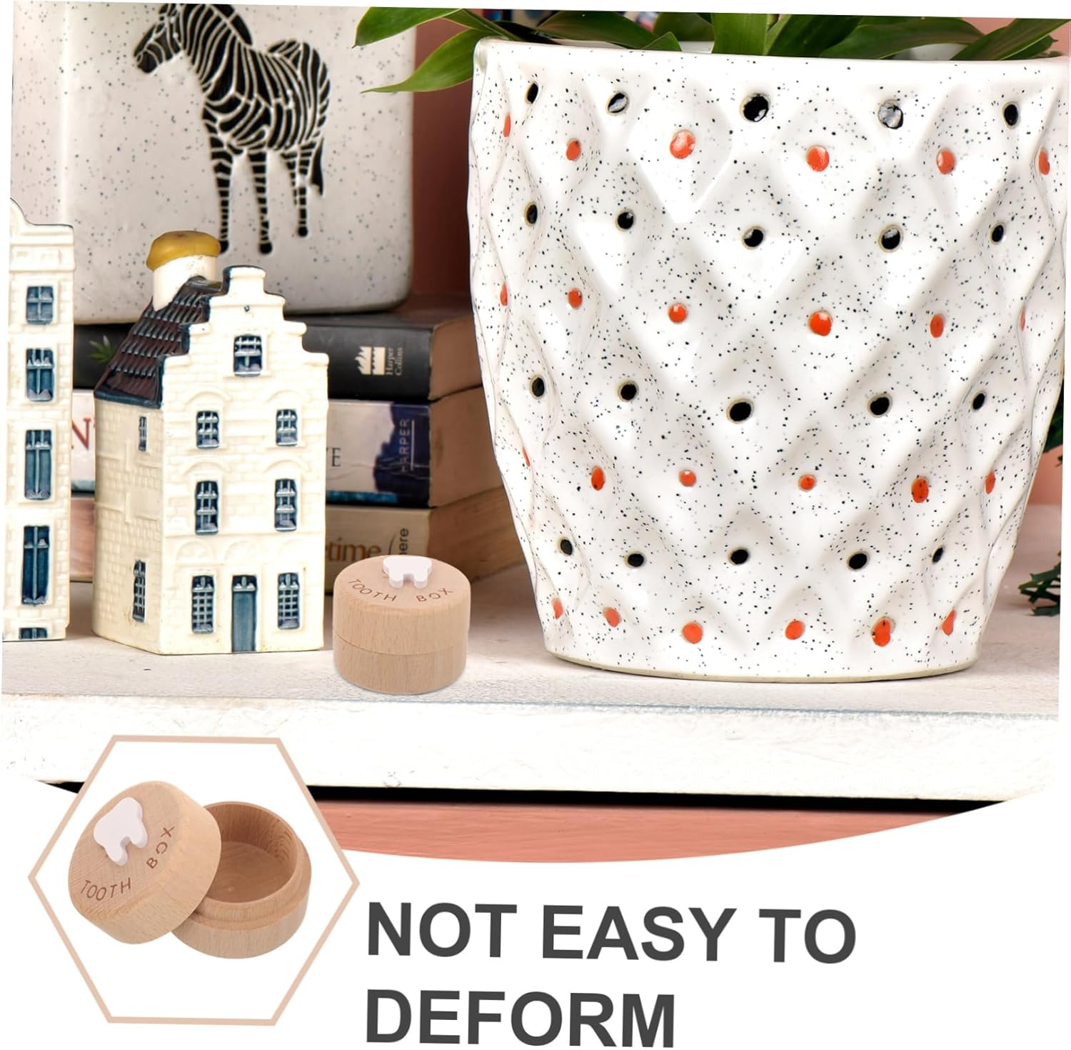 Healifty Baby Tooth Collection Box Wooden Boys and Girls First Tooth Holder Portable Fetal Hair Storage Container Small Trinket Box for Boys Girls Memory Keepsake