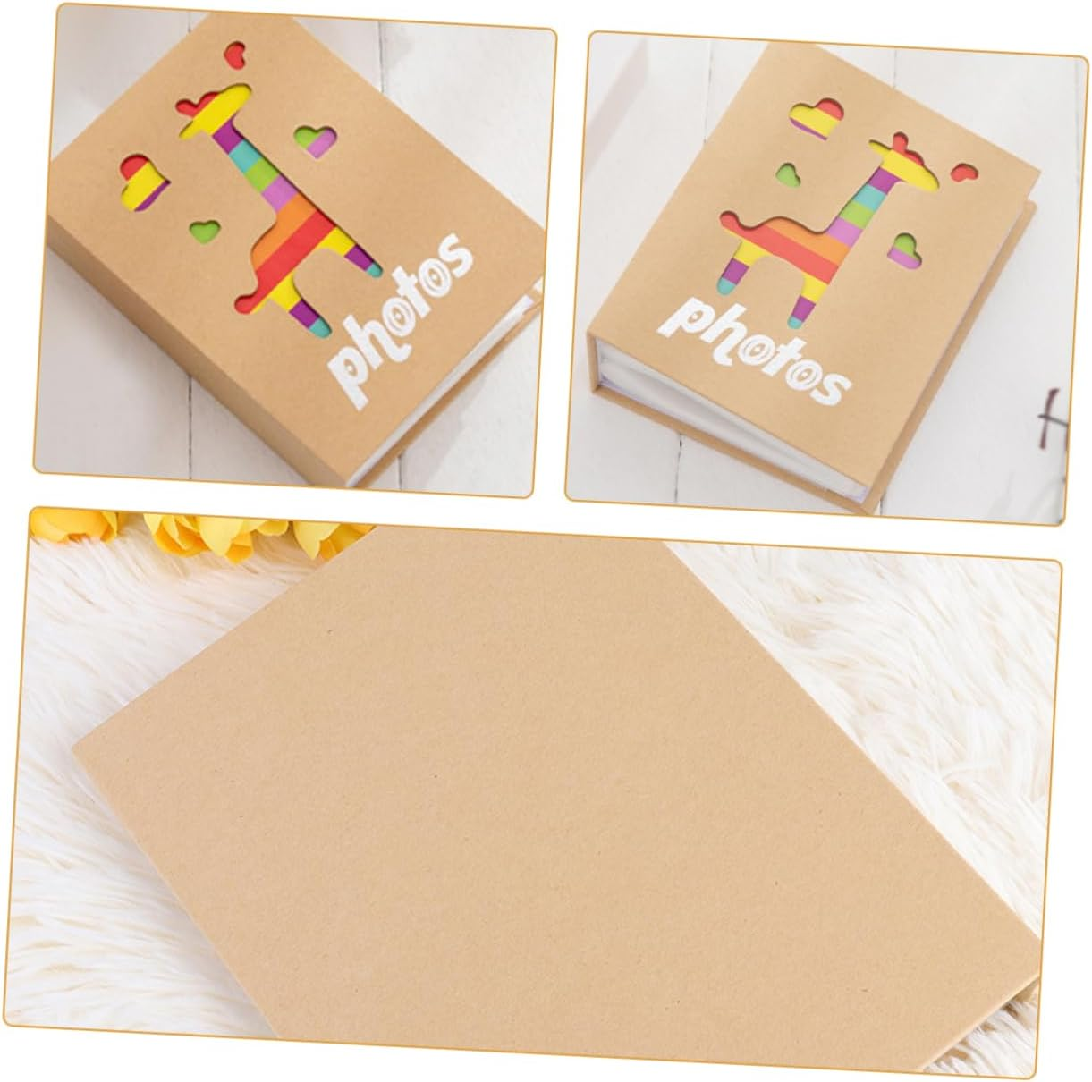 Yardwe Photo Album Scrapbook Album Keepsake Cute Animal Pattern Cover Sturdy Construction 200 Pages 5X7 Inches Keepsake for Baby Boy or Baby Girl Versatile for Photos and Notes image number 2