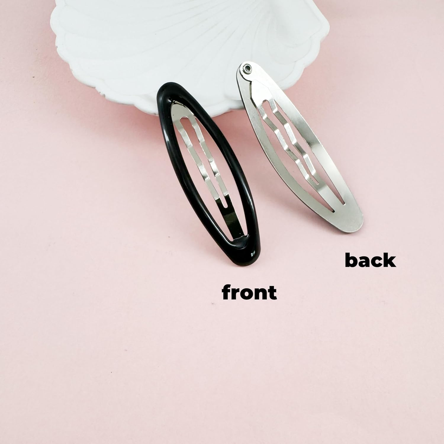 Pack of 16 Hair Clips Girls 7 Cm Oval Metal Snap Oval Large Hair Clips for Women Hair Accessories image number 4