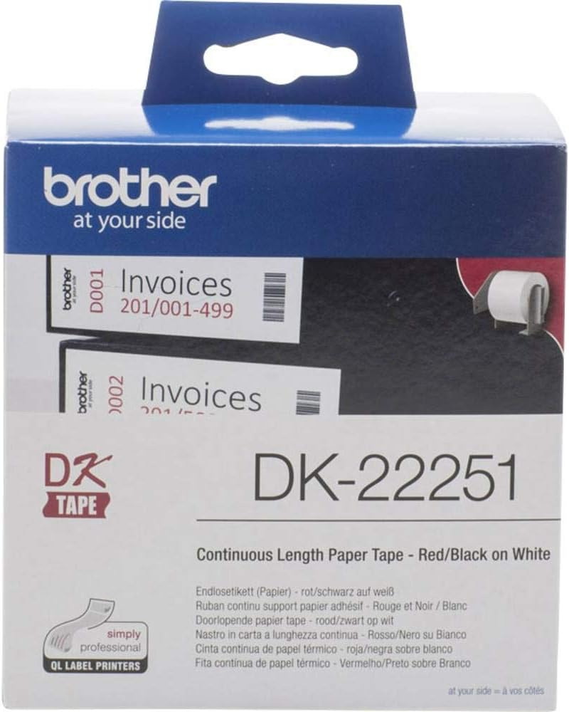 Brother Genuine DK-22251, Continuous Paper Roll, 62Mm X 15.24M (With Black/Red Print) image number 3