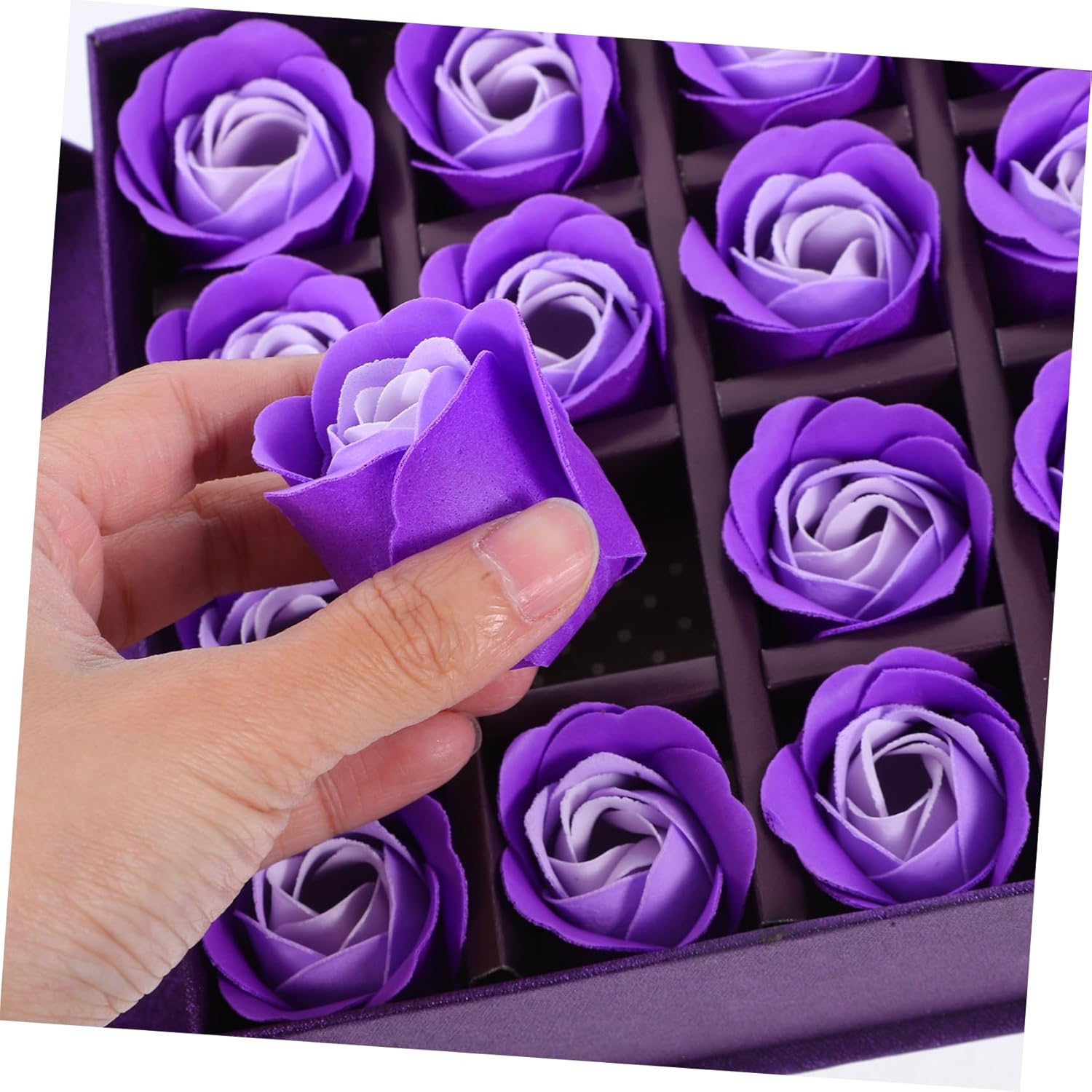 Minkissy 16Pcs Valentine Romantic Soap Artificial Roses for Wedding Decorations for Her