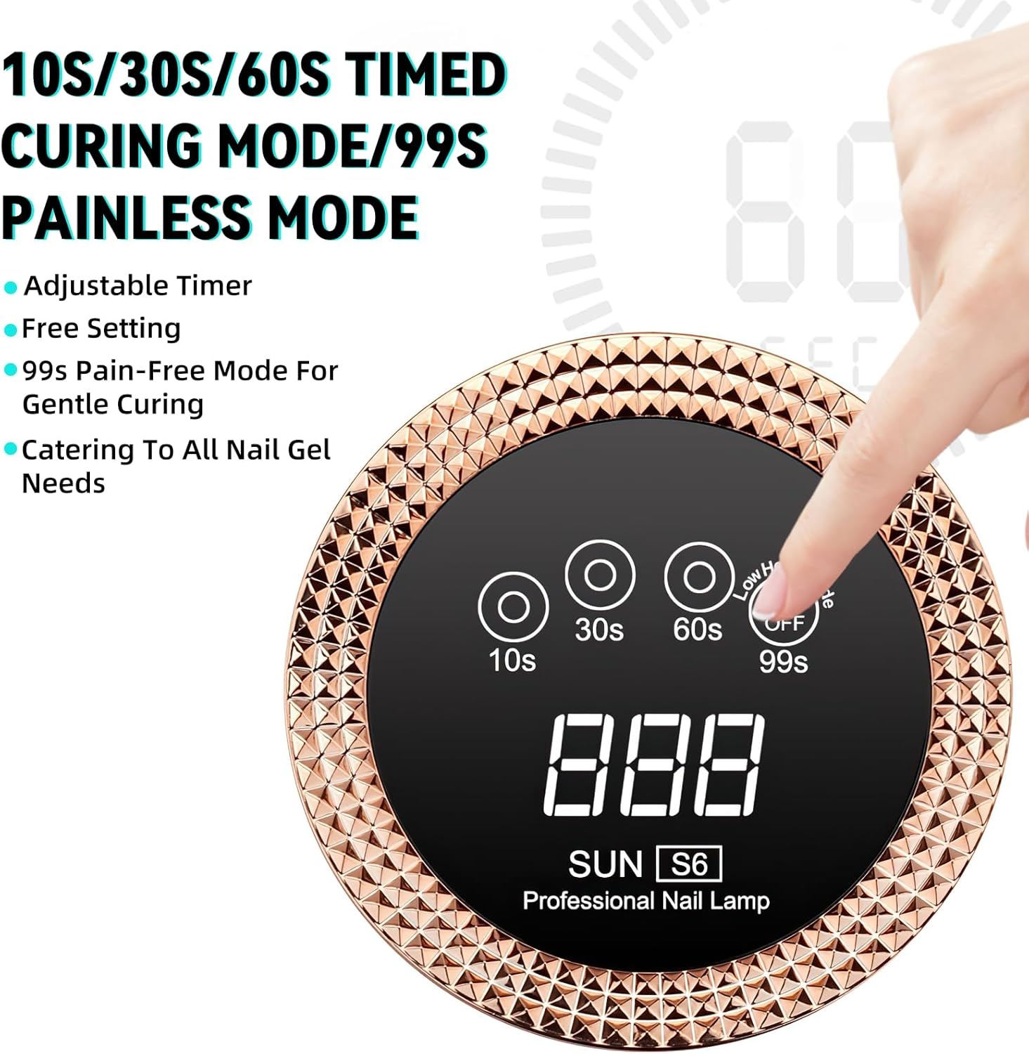 168W Professional LED Nail Lamp &ndash; High-Power, No Black Hands, Fast Curing Gel Nail Dryer for Salon & Home Use image number 2