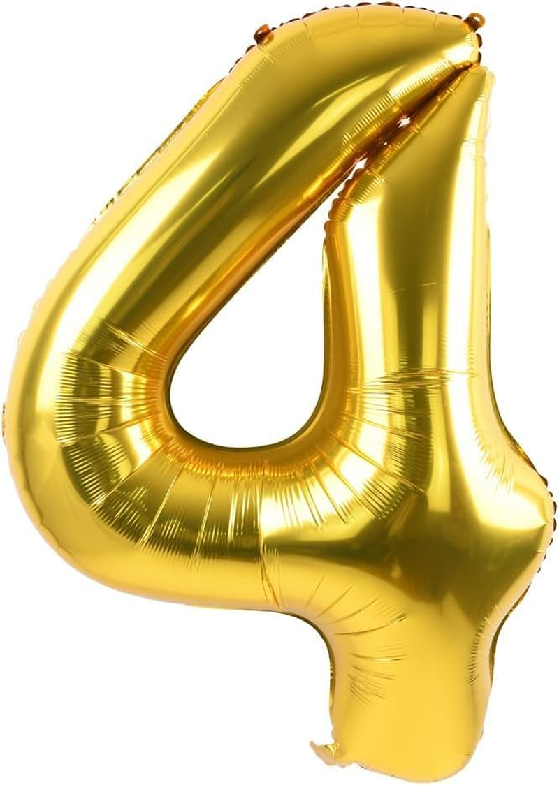 UKKQES 81CM Gold Large Numbers Balloons0-9,Number 0 Digit Helium Balloons,Foil Mylar Big Number Balloons for Birthday Party Supplies Decorations (4) image number 6