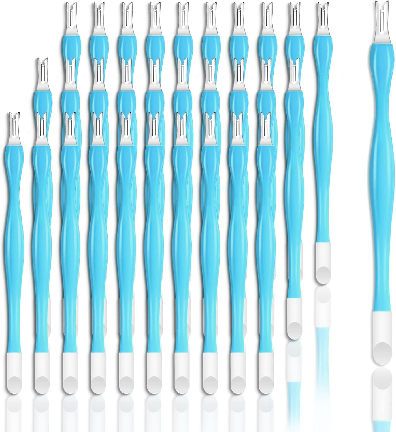 Allstarry 30 Pieces Nail Cuticle Trimmer Remover Rubber Nail Cleaner Double Head Dead Skin Cuticle Knife Removal Fork Plastic Handle Cuticle Pusher Nail Art Tools for Girls Women and Men - Black