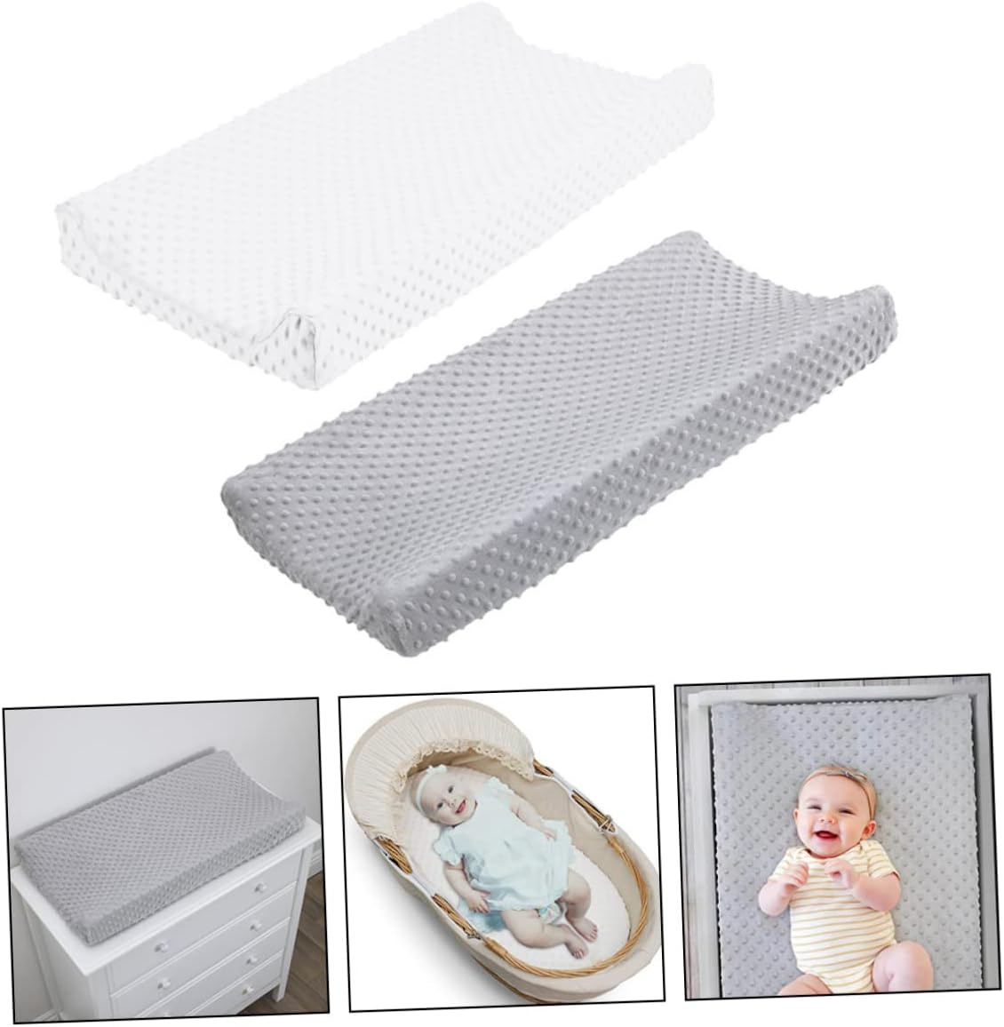 2Pcs Changing Pads Cover for Boy Girl Toddlers Polyester Changing Table Covers for Nursery Use Change Mat Muslin image number 3