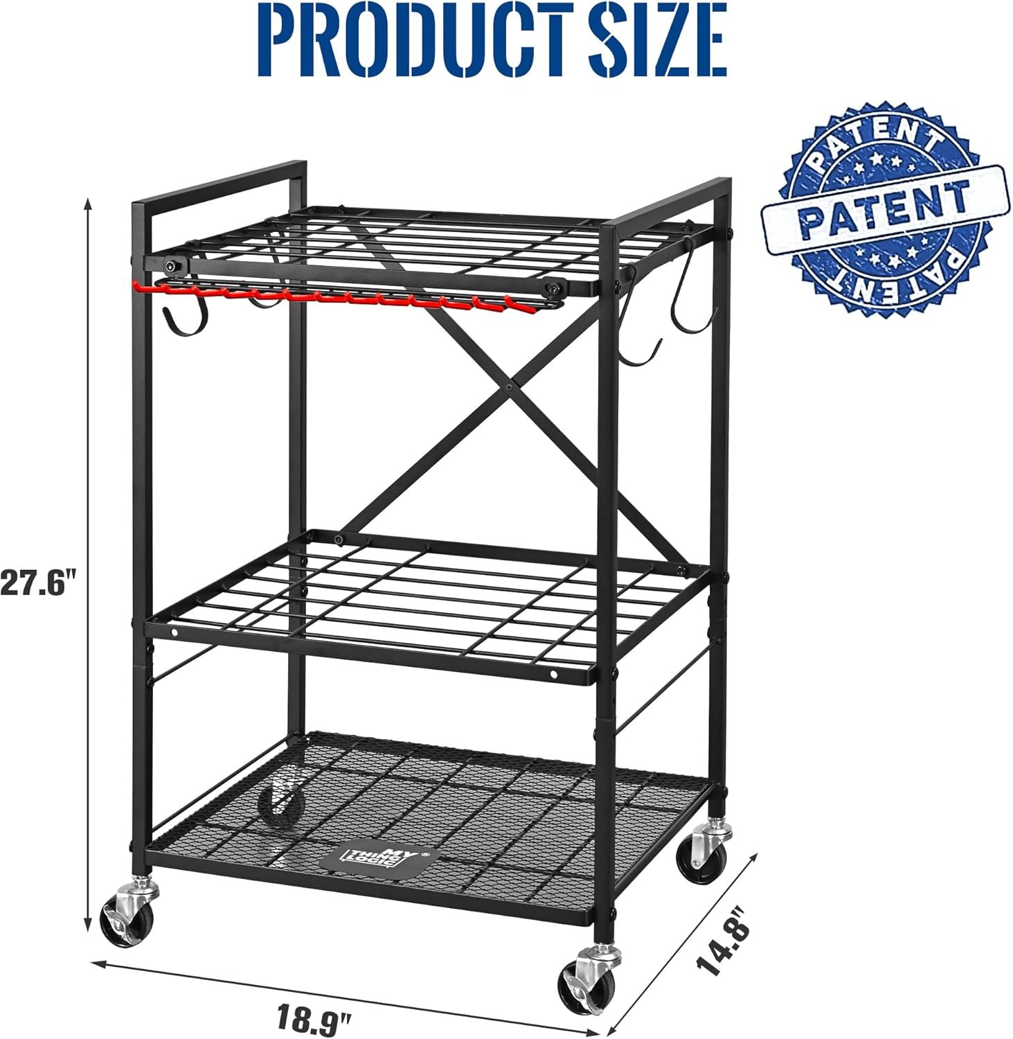 Mythinglogic Garden Yard Tool Organizer for Garage with Wheels, Yard Tool Racks Garage Organizers and Storage,Tool Holder for Garage Yard Shed, Garden Tool Stand image number 5