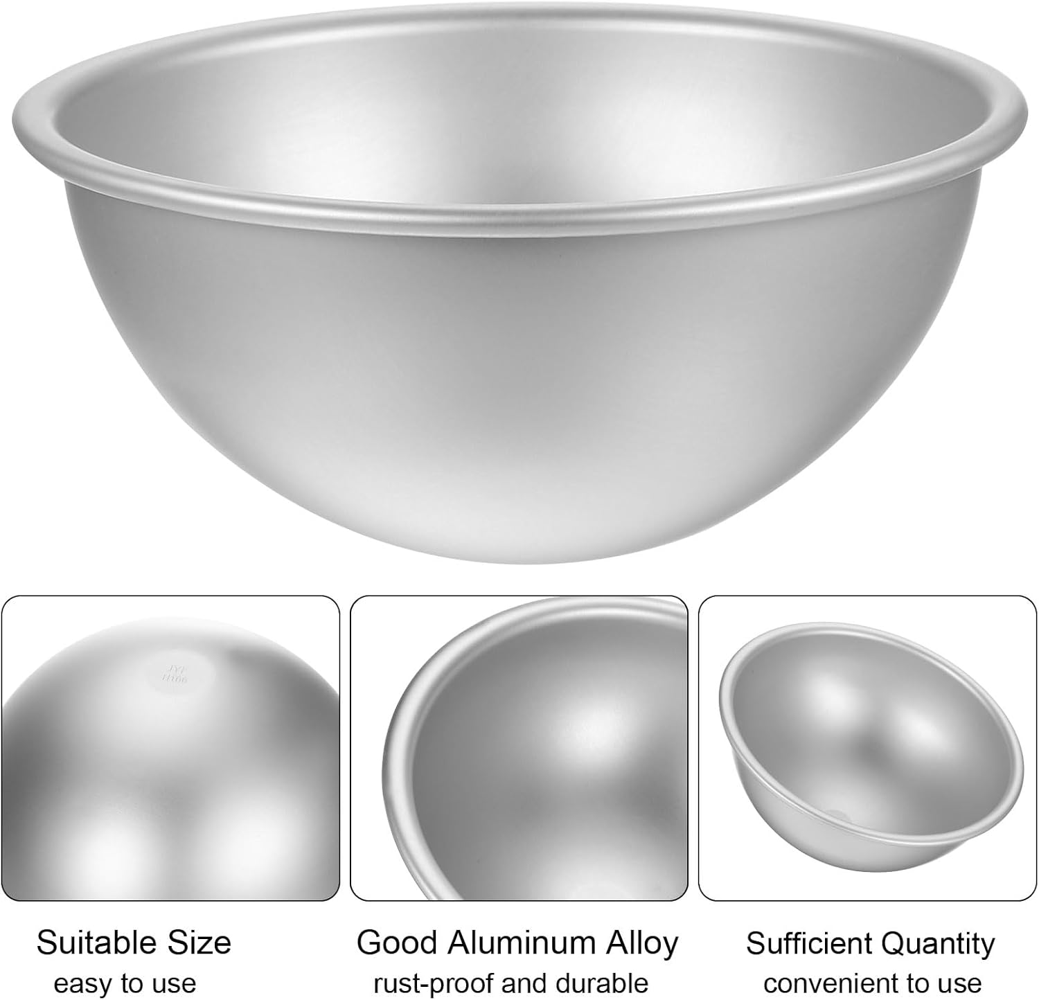 Sourcing Map Metal Cake Pan Set, Aluminum Alloy Princess Doll Cake Baking Non Stick for Home Kitchen Dessert DIY, 7.1" Hemispherical image number 4