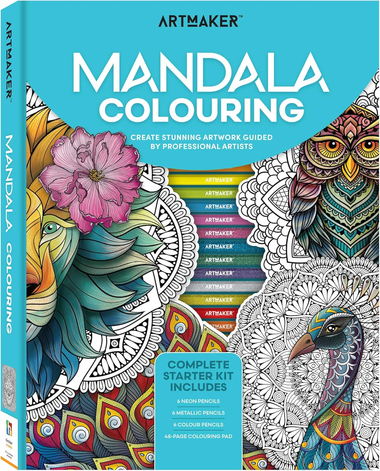 Art Maker Mandala Colouring Kit &ndash; 18 Colour, Metallic & Neon Pencils Included &ndash; Mindful Mandala Designs &ndash; Portable & Compact for Relaxation & Stress Relief image number 3