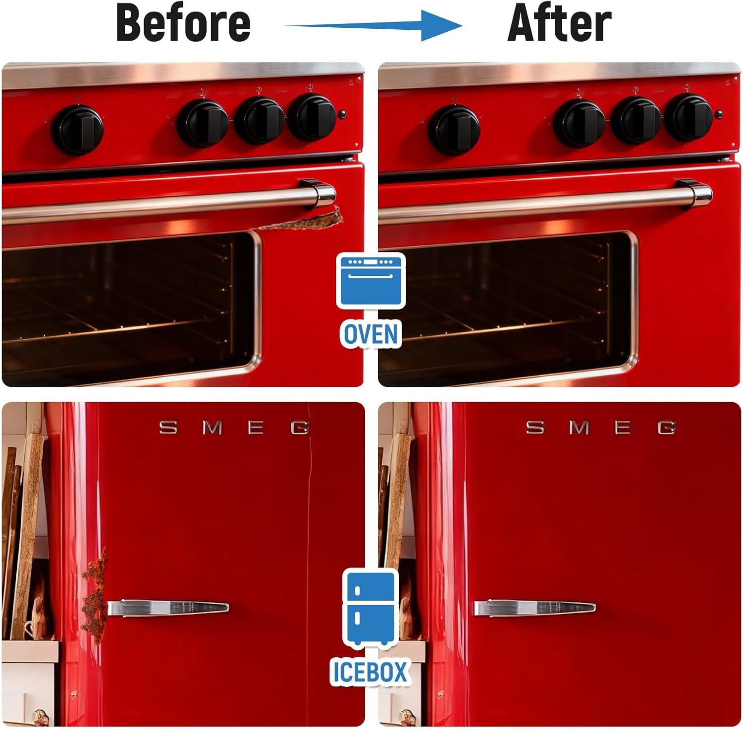 Red Paint Multi Surface Apple Red Touch up Paint Repair for Wall,Door,Cabinets,Wood,Furniture, Appliance,Tile,Porcelain,Touch up Paint Pen for Refrigerators,Washers,Dishwashers,Microwave,Oven image number 2