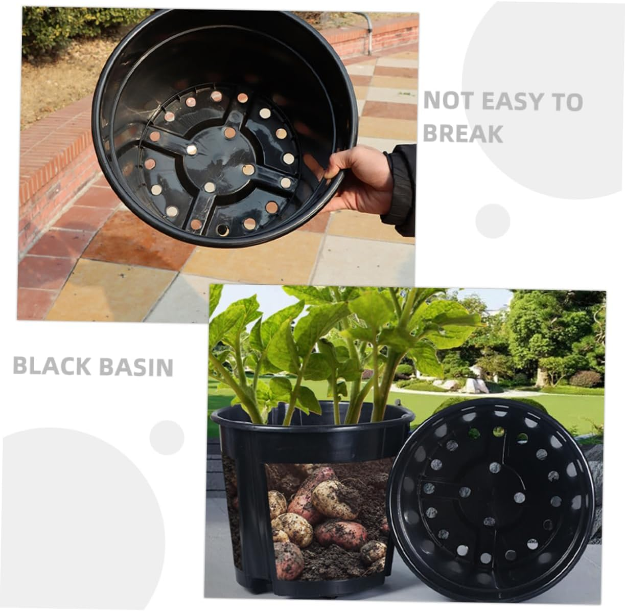INOOMP 1Set Potato Planter Flower Pot for Gardening Includes Drainage for Optimal Water Circulation for Vegetables Flowers image number 4