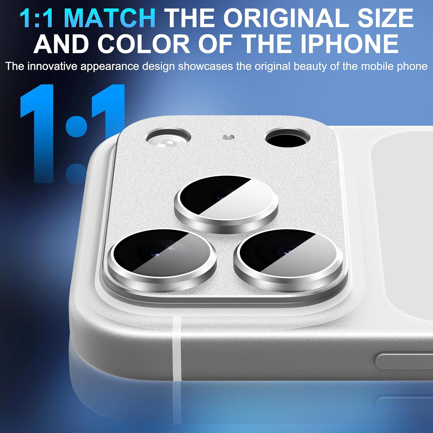 Suoman for Iphone 17 Pro Max Camera Lens Protector,[Strong Adsorption] Full Coverage Premium Tempered Glass Metal Frosted Rear Camera Cover for Iphone 17 Pro Max- Silver image number 6