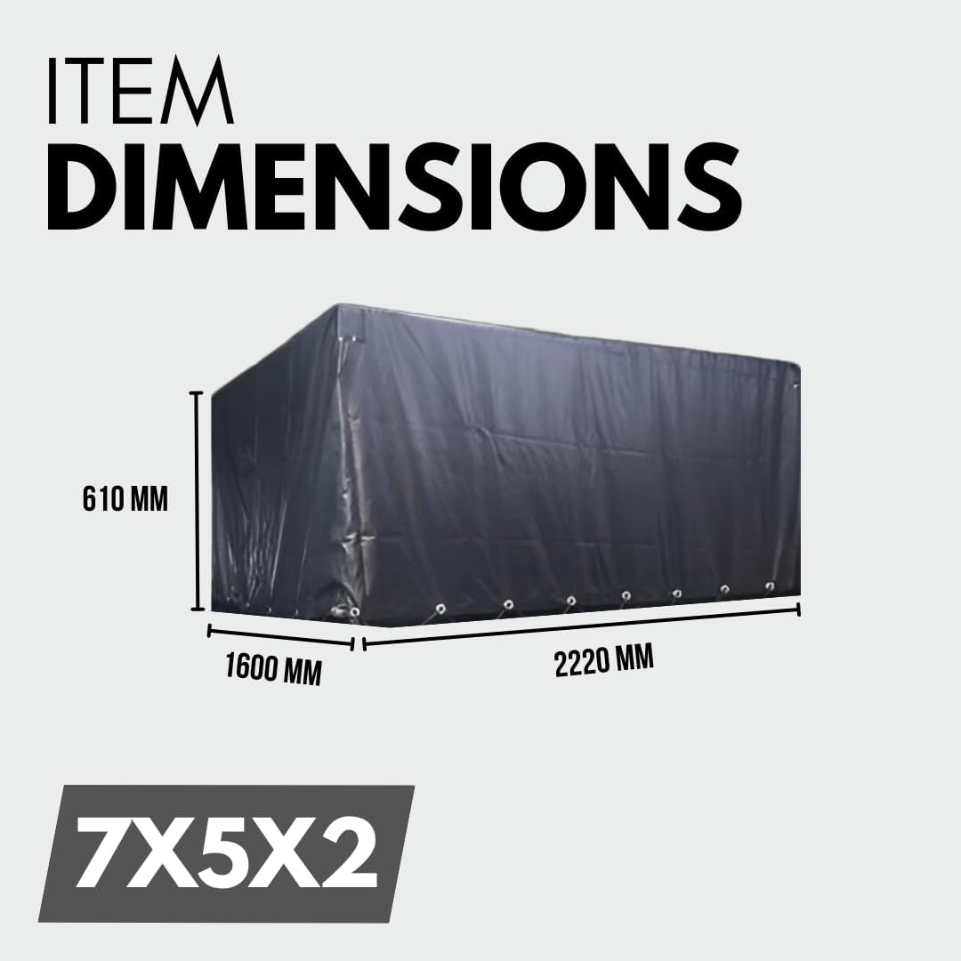 Box Trailer Cover 7X5X2 - Heavy Duty Universal Tonneau Cover Fit to Cage Size 7X5X2