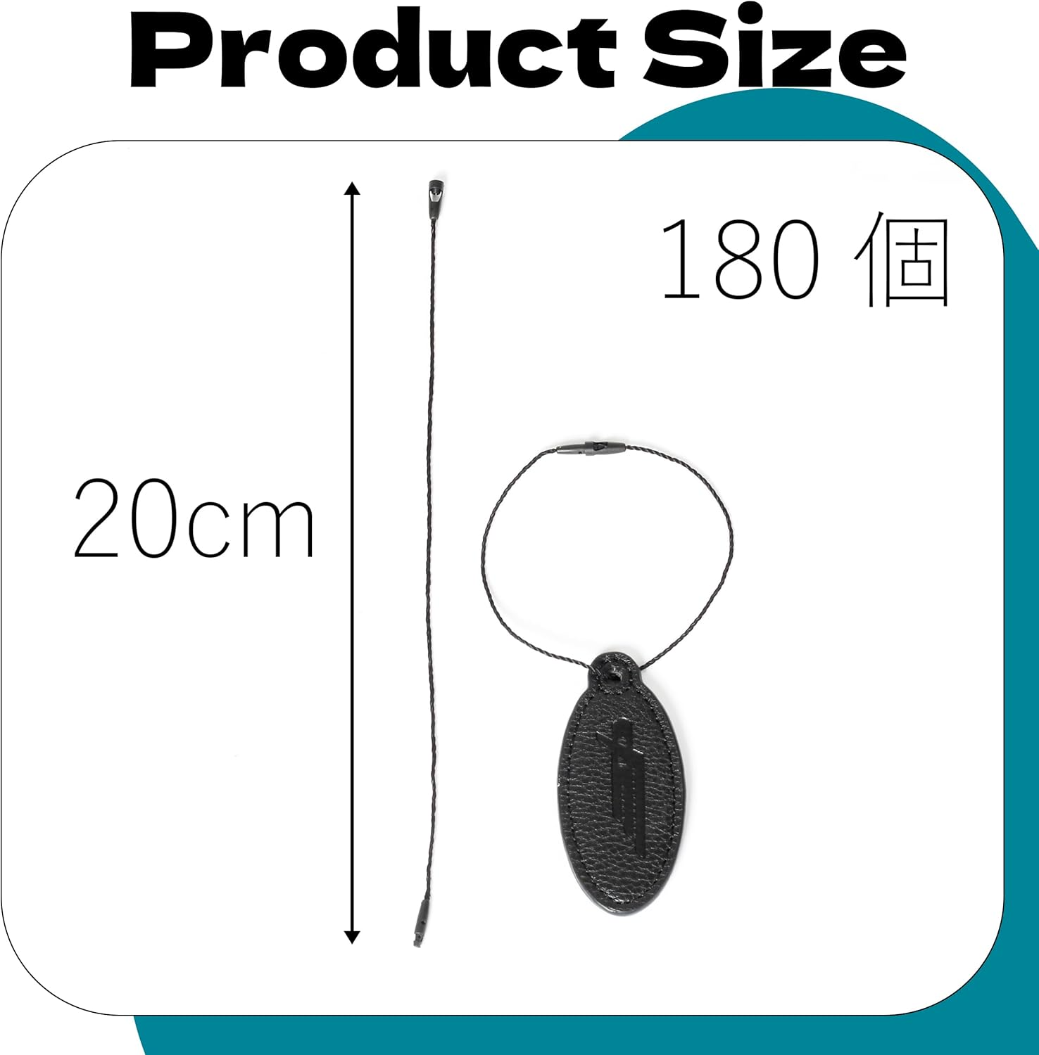 Zhooooonglf Hang Tag Nylon String 7.87 Inch Pack of 180 Cotton Hang Tag String Snap Lock Pins Loop Price Tag Fastener Plastic Tags Ties Black image number 2