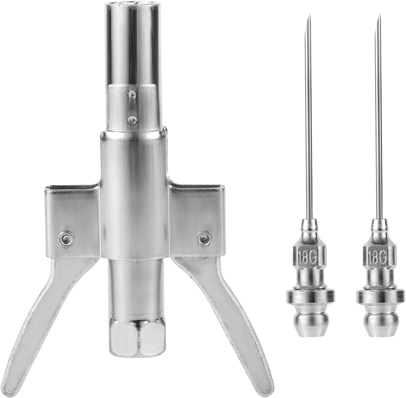 PEUTIER 3Pcs Grease Gun Coupler & Grease Gun Needle Tip, Double Handles Grease Gun Coupler Quick Release Grease Gun Fittings for All Grease Guns image number 2