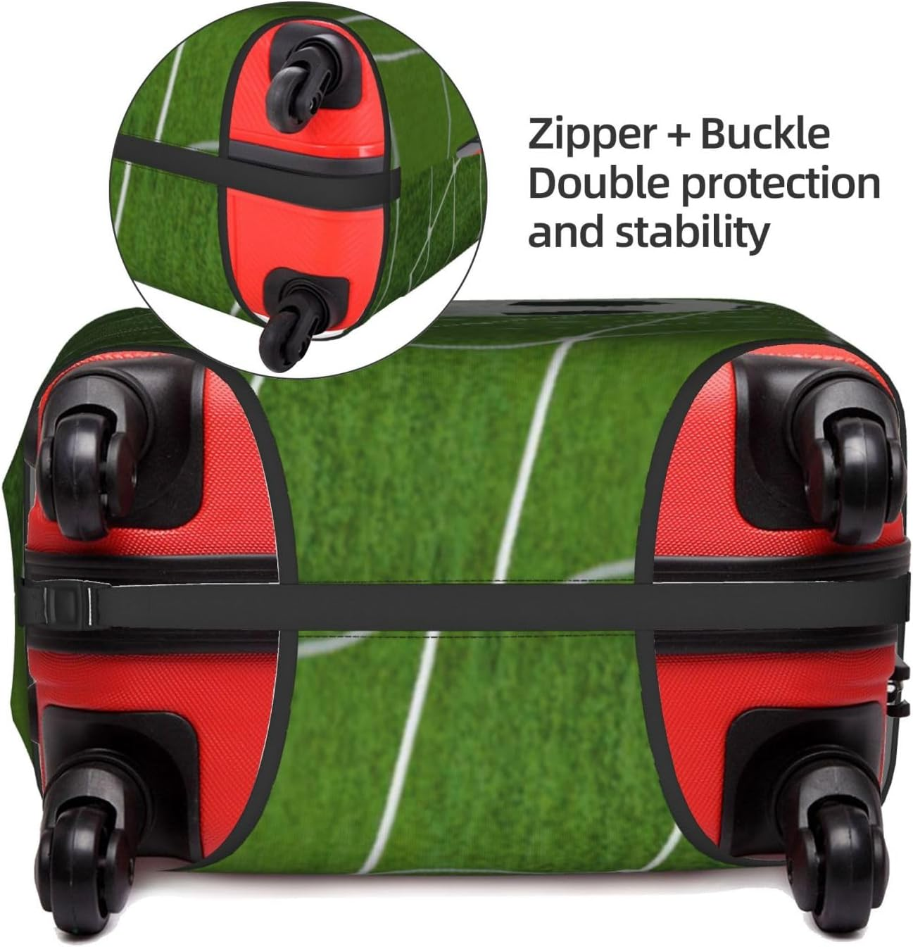 Obabo Serene Coastal Travel Luggage Cover,Washable Suitcase Cover Protector Anti-Scratch Suitcase Cover Fits 18-32 In, Soccer, X-Large image number 3