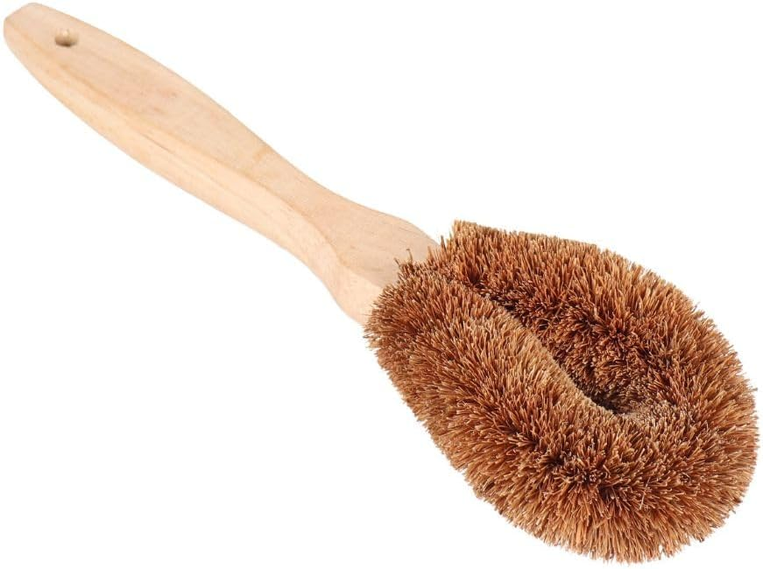 Eco Basics Natural plus Dish Brush, Small &ndash; Ethically Handmade, Plastic-Free, Fair Trade, Natural Rubber Wood & Coconut Fibers, 22.5X6.5Cm, Durable Eco Cleaning for Dishes, Pots, Pans, Vegetables image number 1