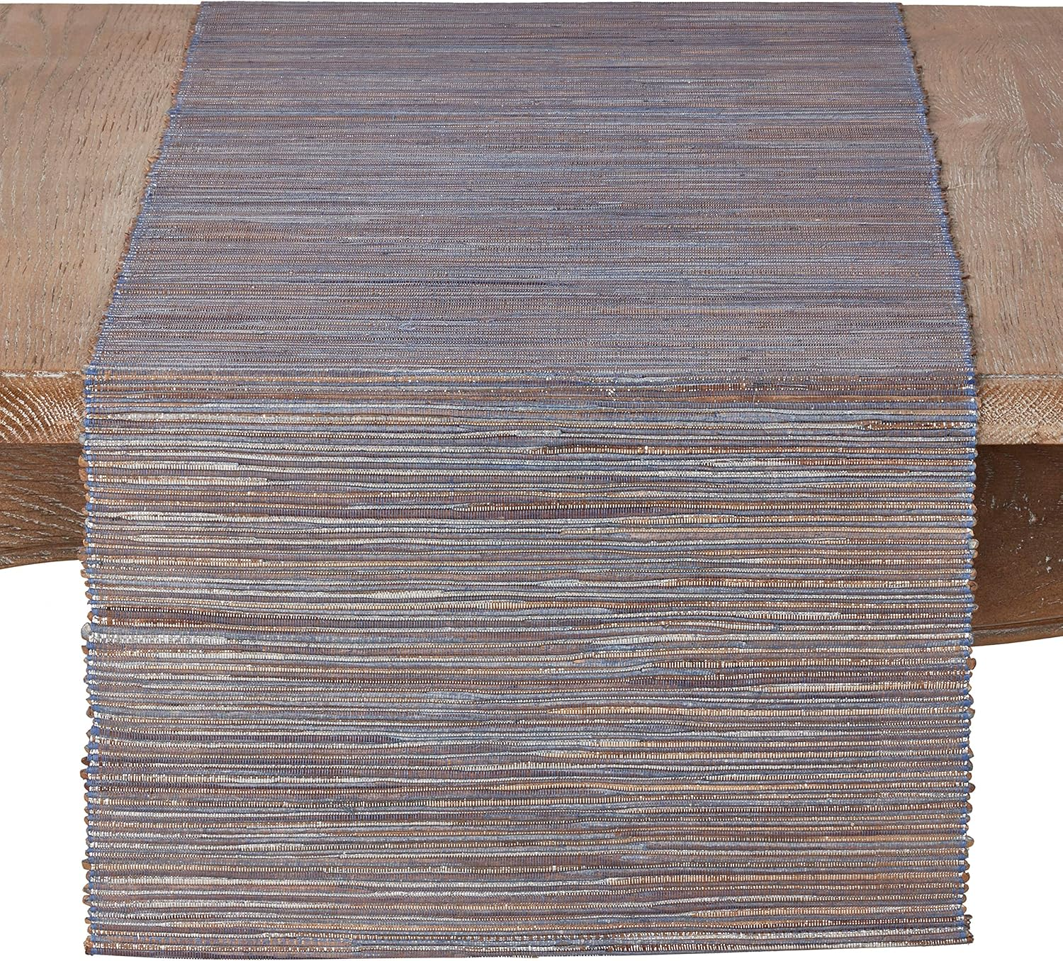 SARO LIFESTYLE Melaya Collection Shimmering Woven Nubby Table Placemats (Set of 4), 14" X 20", Turquoise